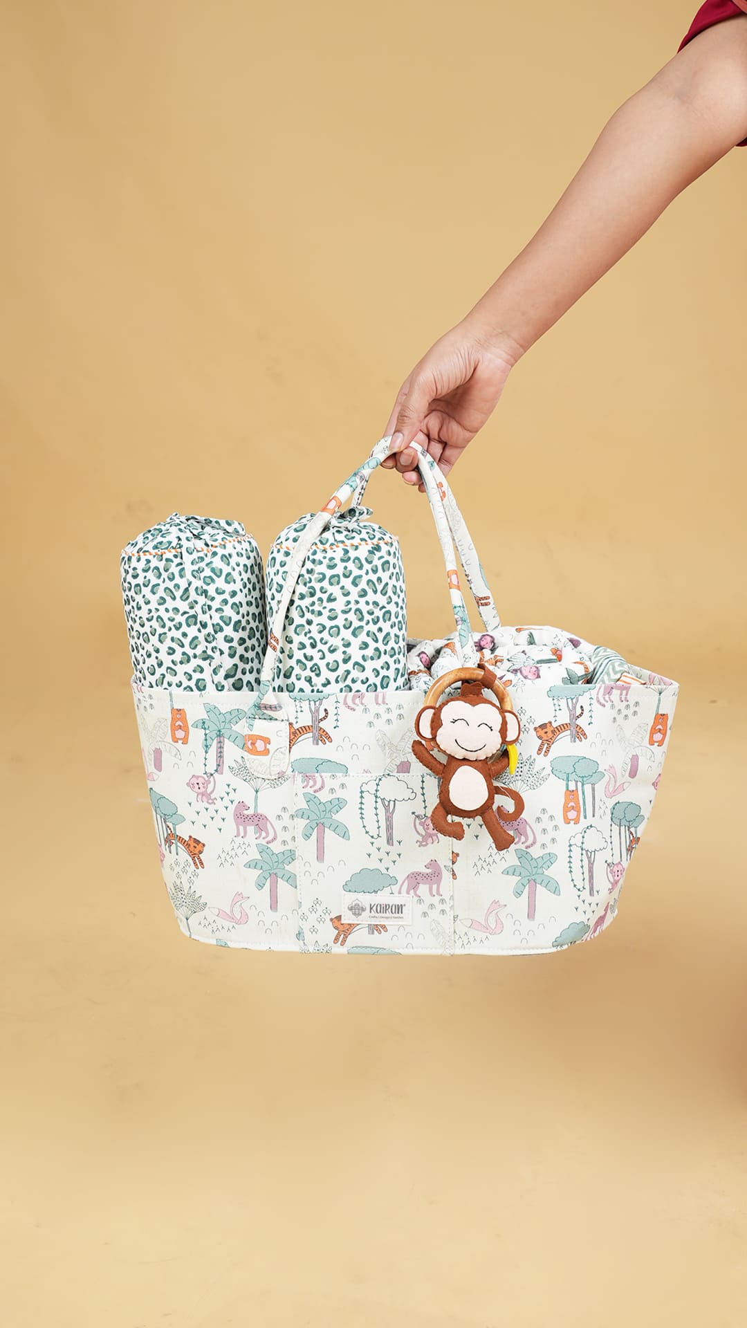 Oval Diaper Caddy Jungle Book Print Personalised Bag