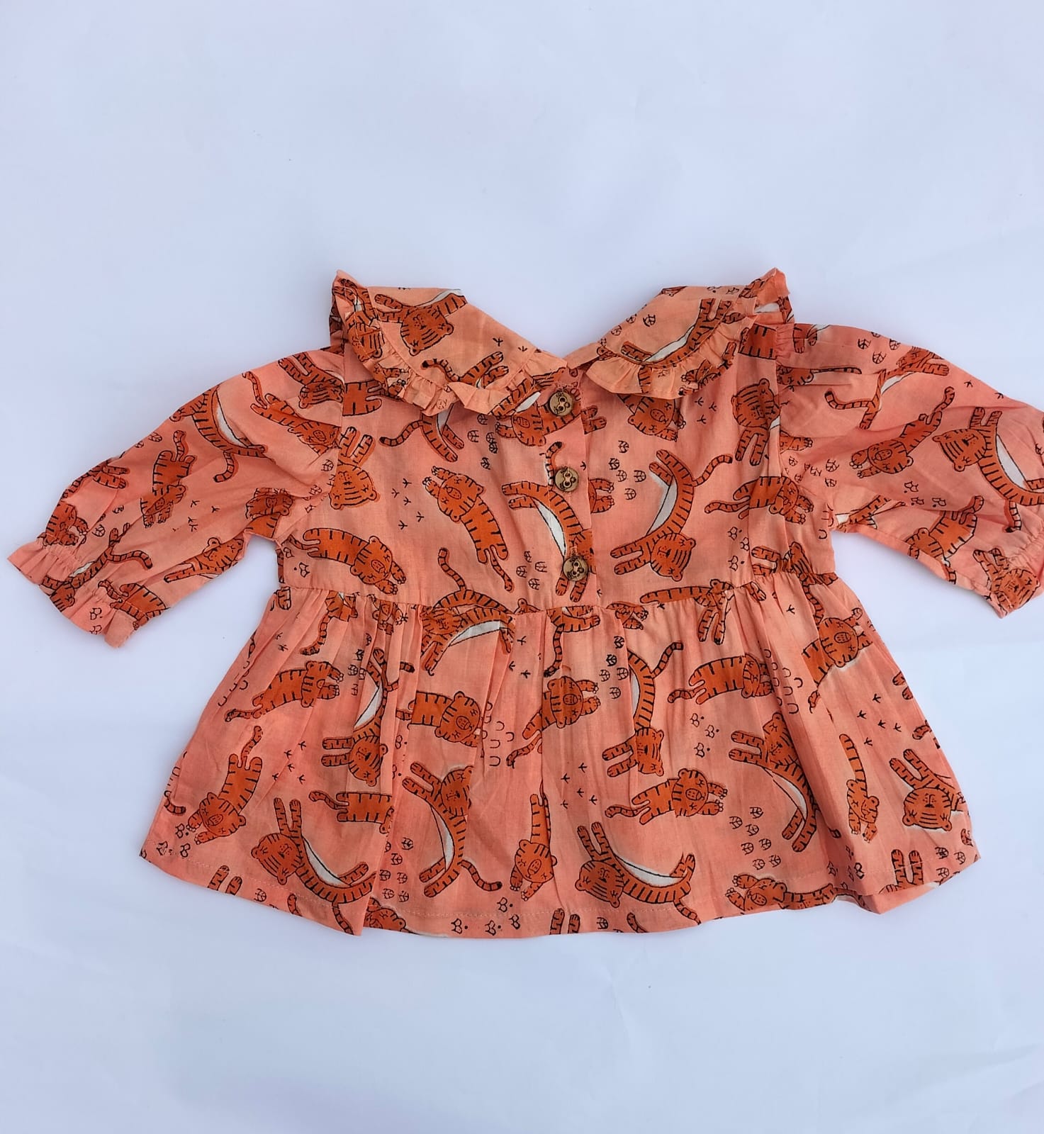 NEW BORN BABY GIRLS TIGER PRINT ROMPER-2PCS
