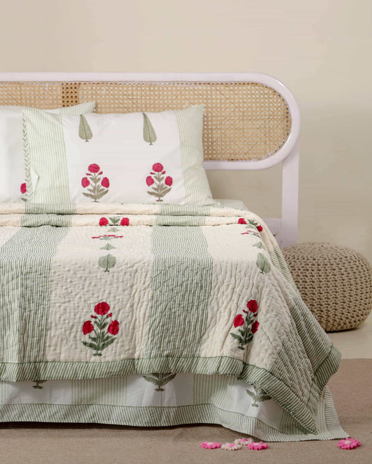 GULMARG HAND BLOCK PRINTED BEDDING SET