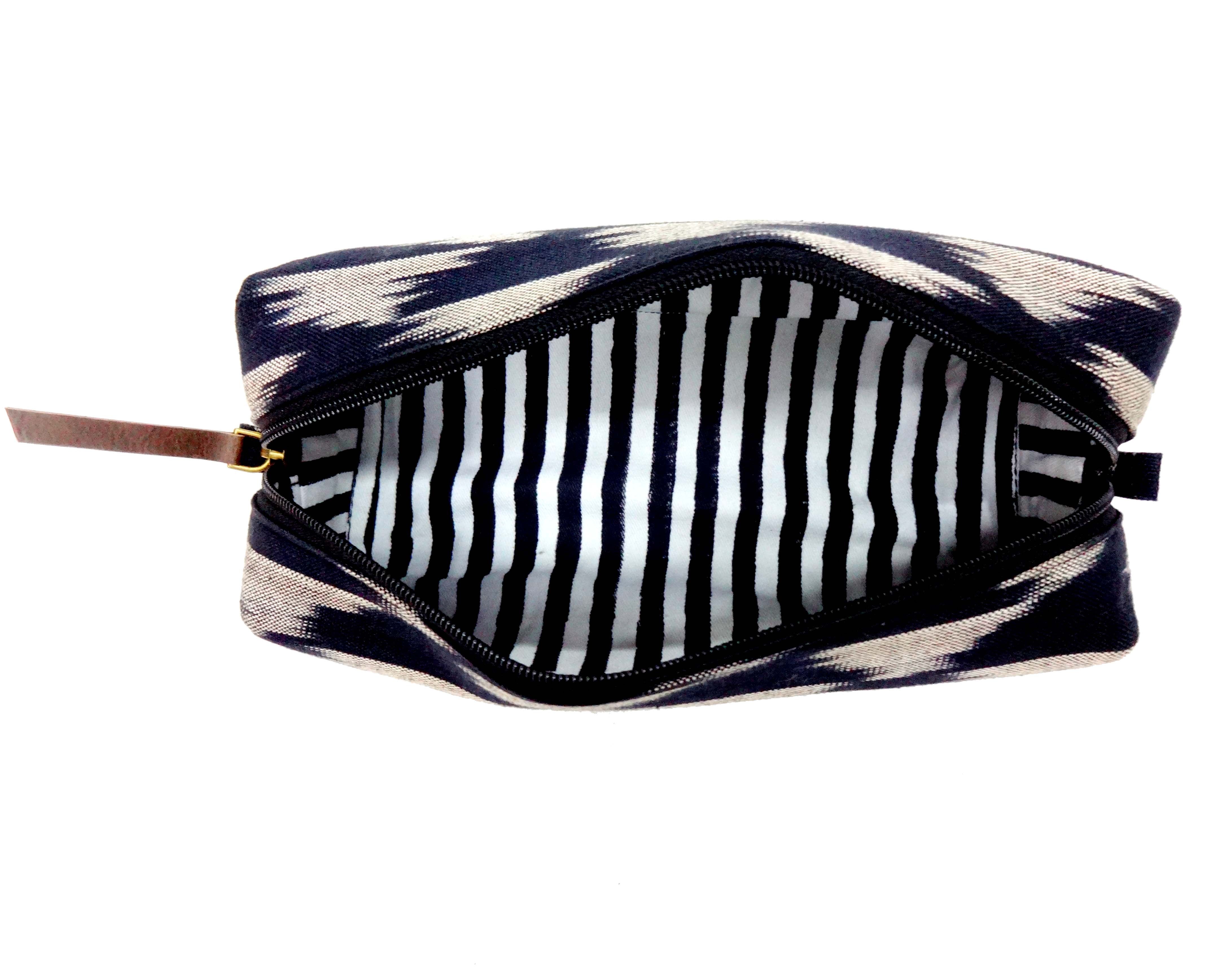 Black Ikat Handcrafted- Meraki Cotton pouch