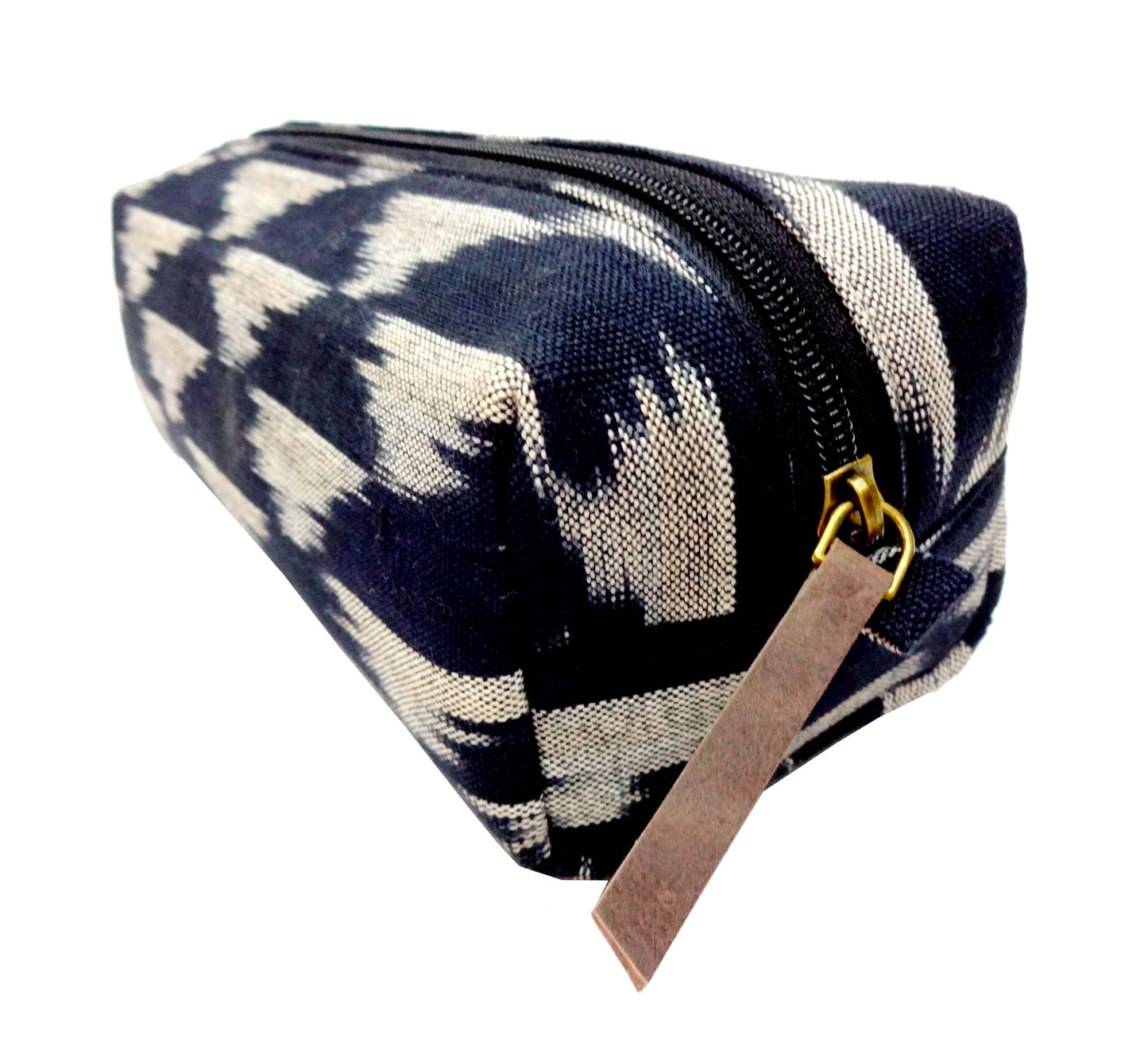 Black Ikat Handcrafted- Meraki Cotton pouch