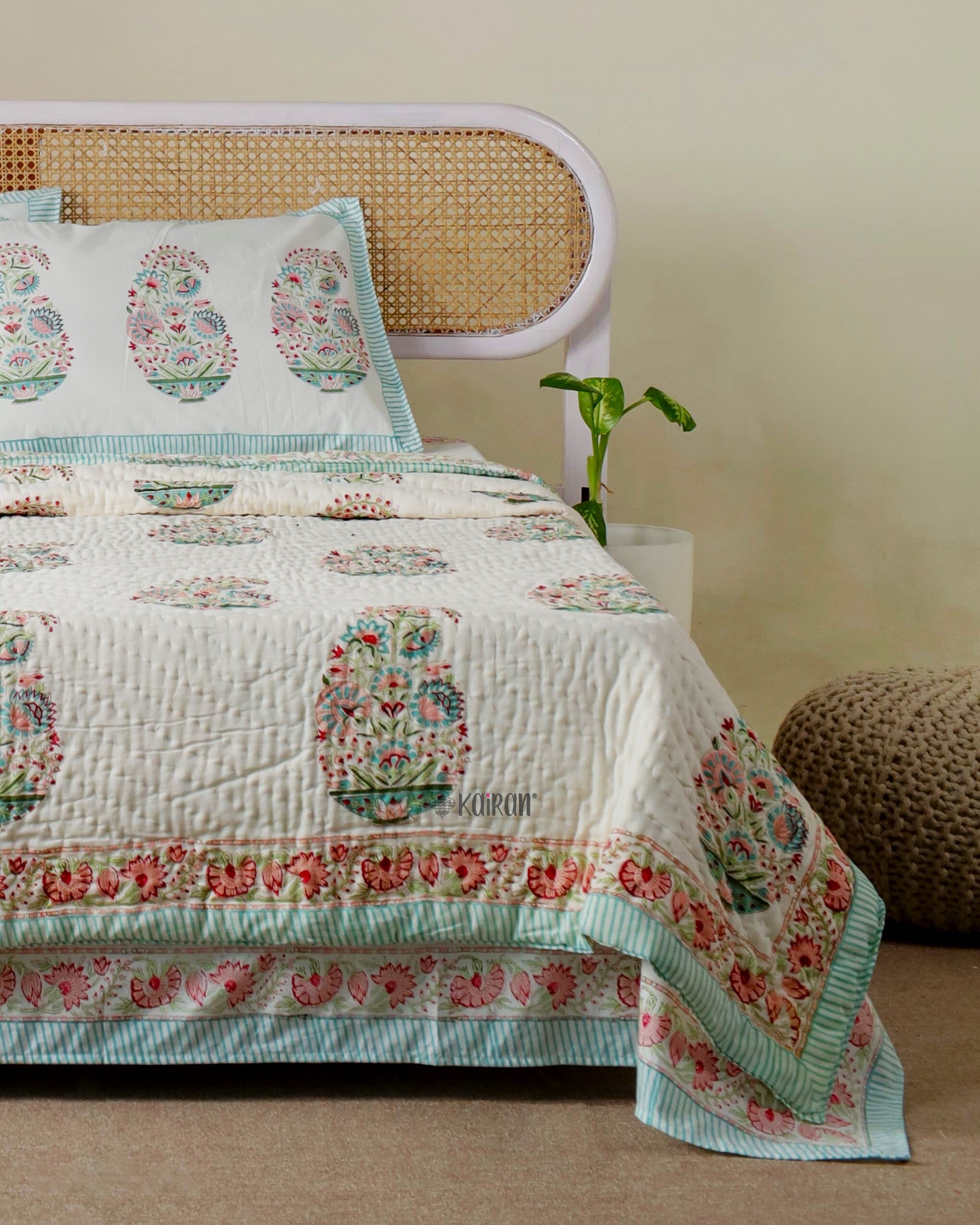 KASHMIR  HAND BLOCK PRINTED QUILT