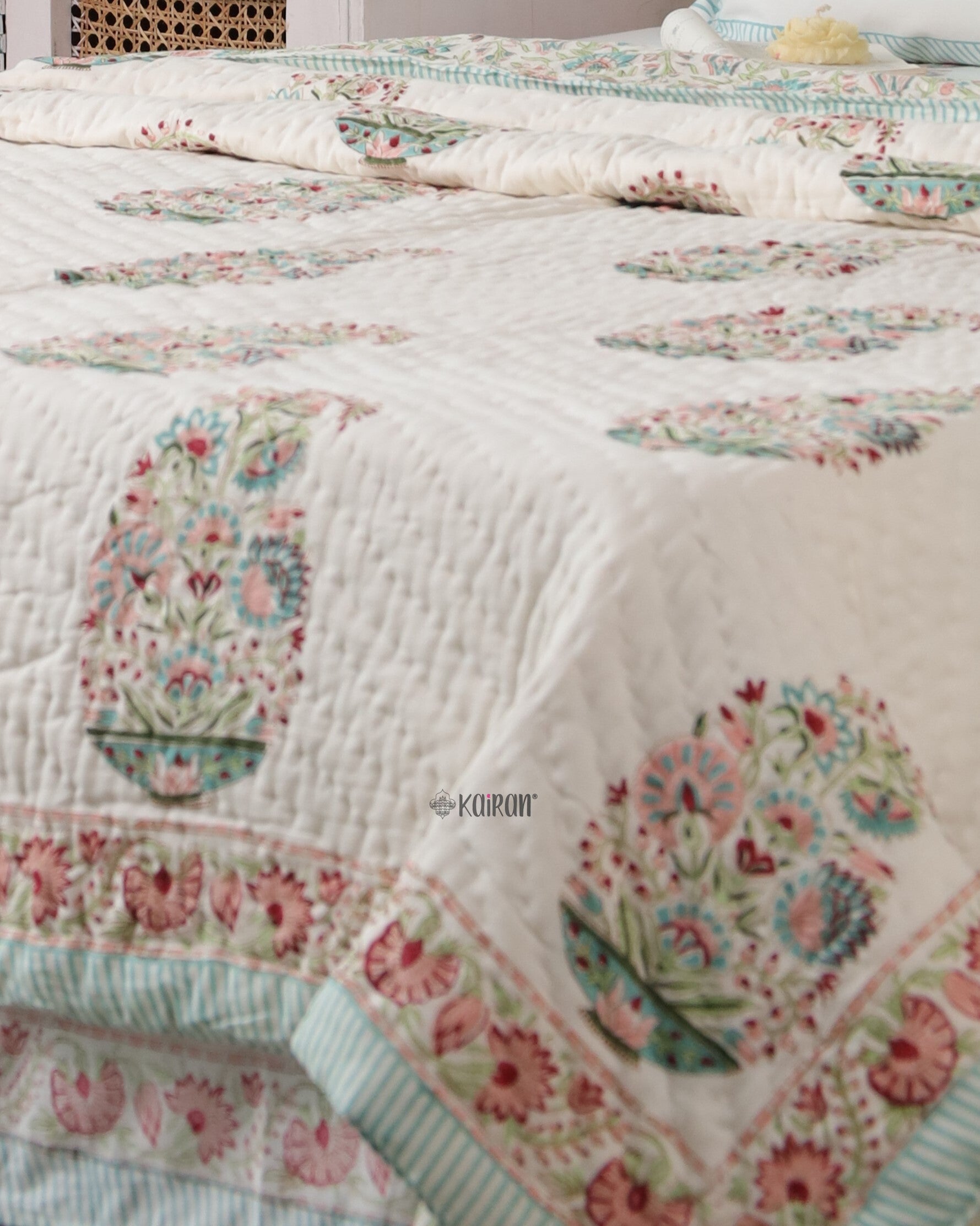 KASHMIR  HAND BLOCK PRINTED QUILT