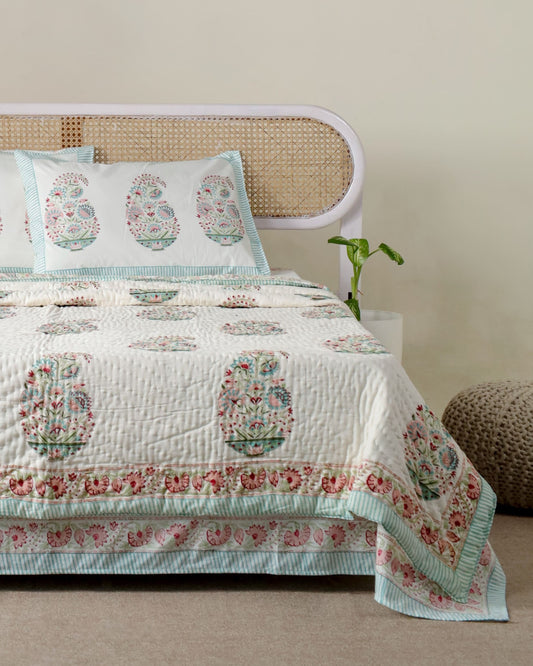 KASHMIR HAND BLOCK PRINTED BEDDING SET