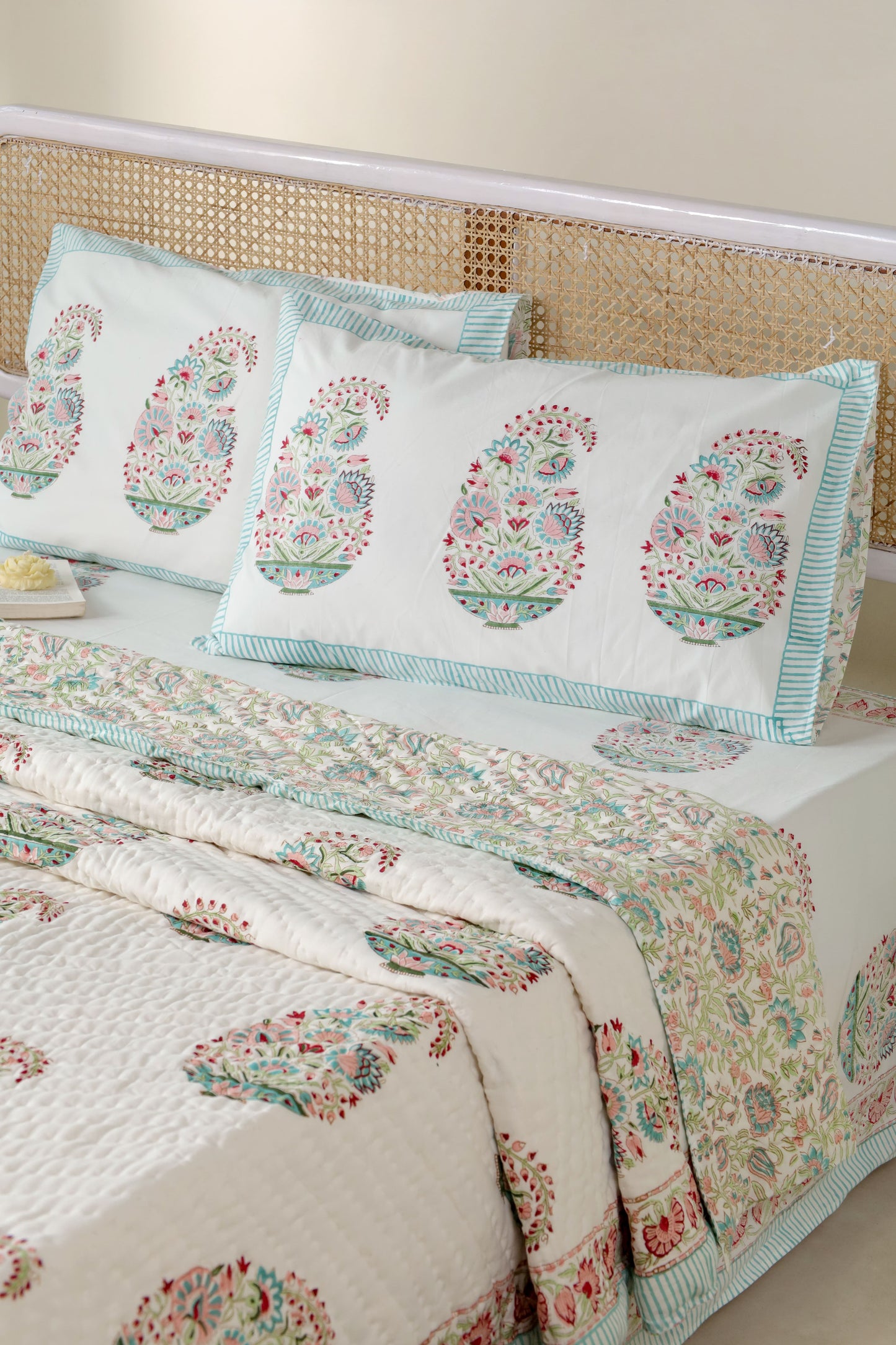 KASHMIR HAND BLOCK PRINTED BEDDING SET