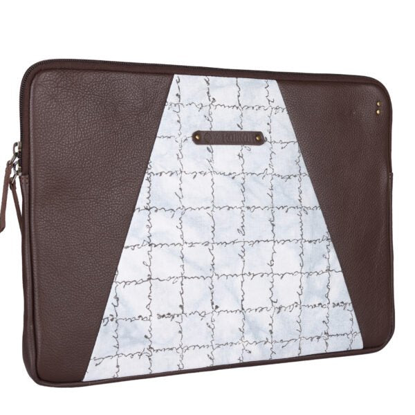 White-Grey Handcrafted- Meraki Laptop Sleeve