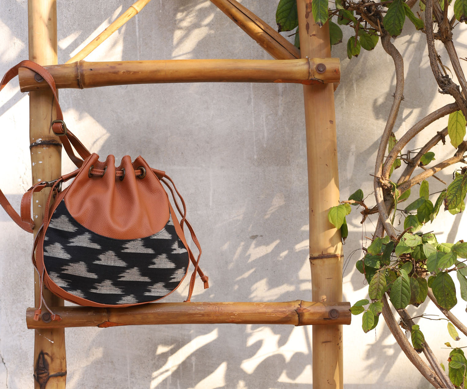 Black Ikat Handcrafted - Meraki Potali Bags