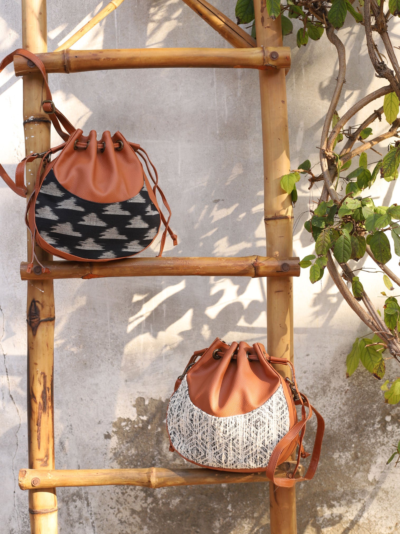 Black Ikat Handcrafted - Meraki Potali Bags