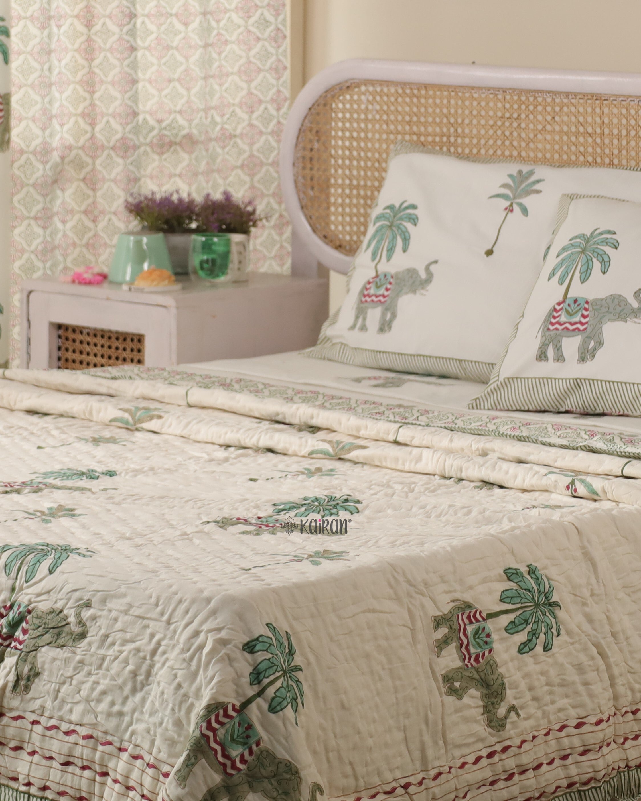 KERALA HAND BLOCK PRINTED QUILT