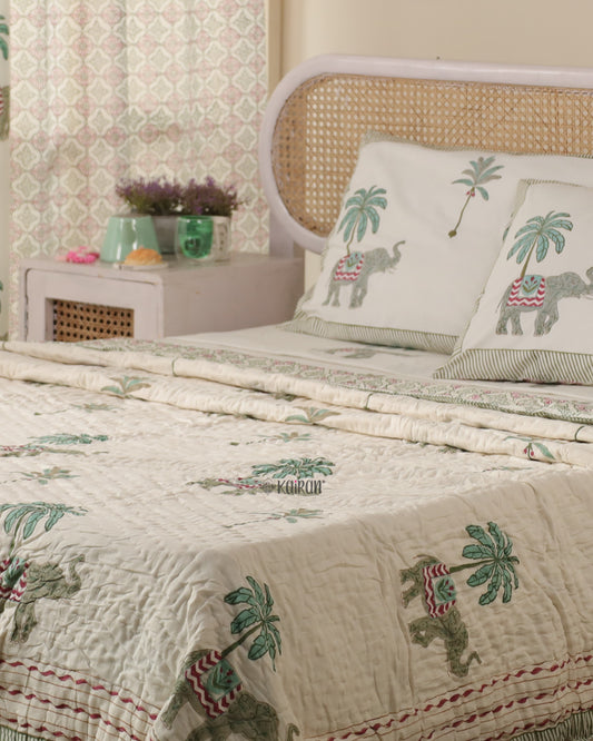 KERALA HAND BLOCK PRINTED QUILT