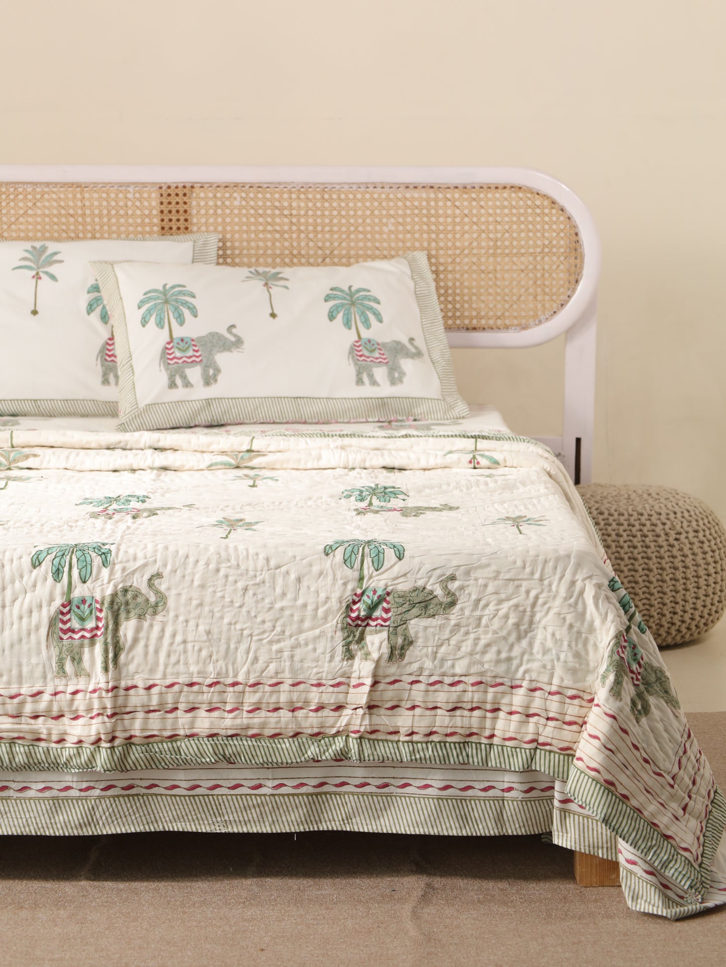 KERALA HAND BLOCK PRINTED BEDDING SET