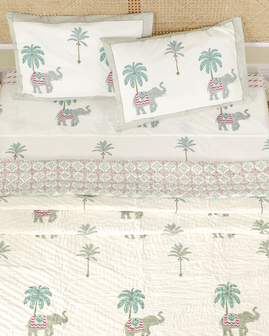 KERALA HAND BLOCK PRINTED BEDDING SET