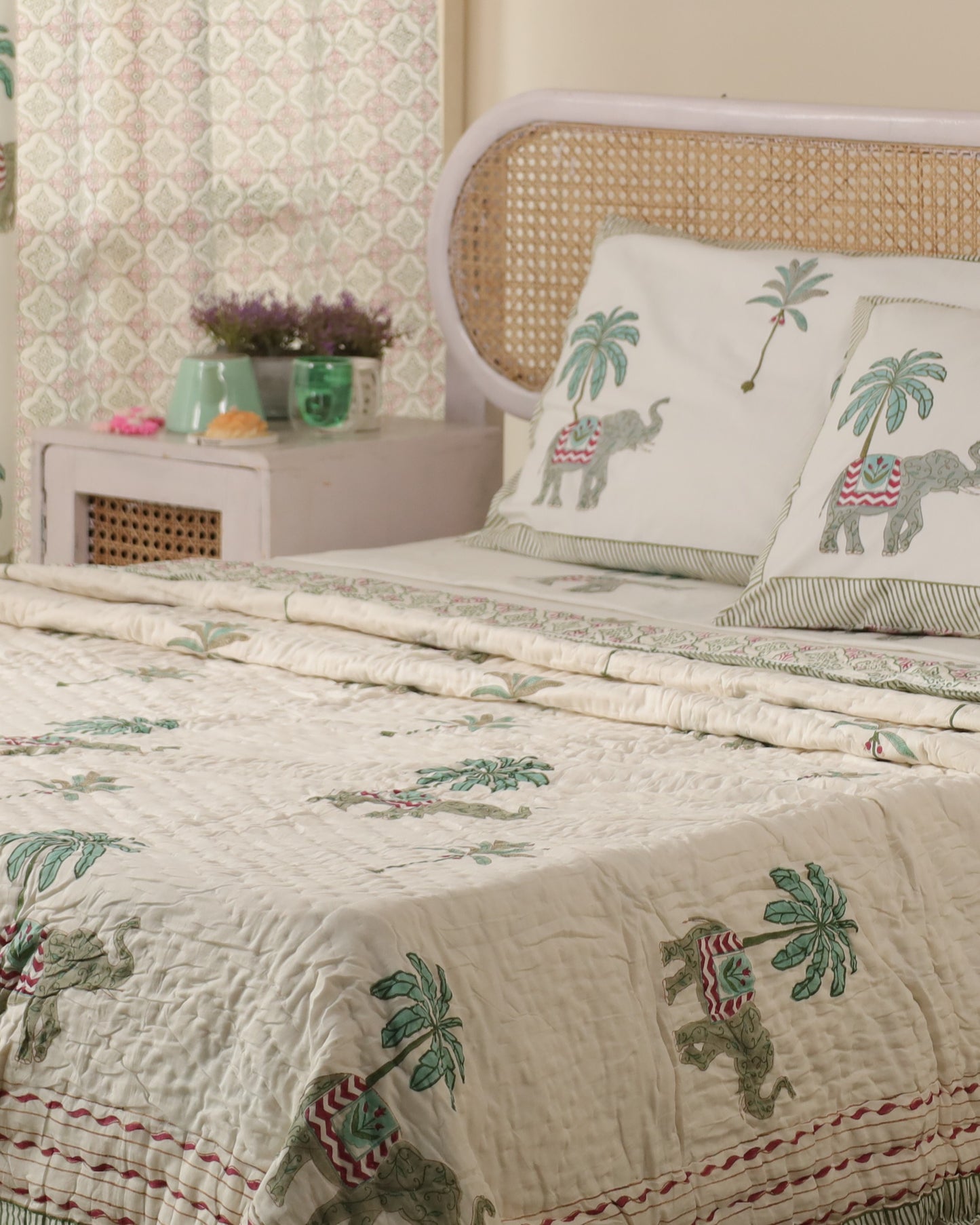 KERALA HAND BLOCK PRINTED BEDDING SET