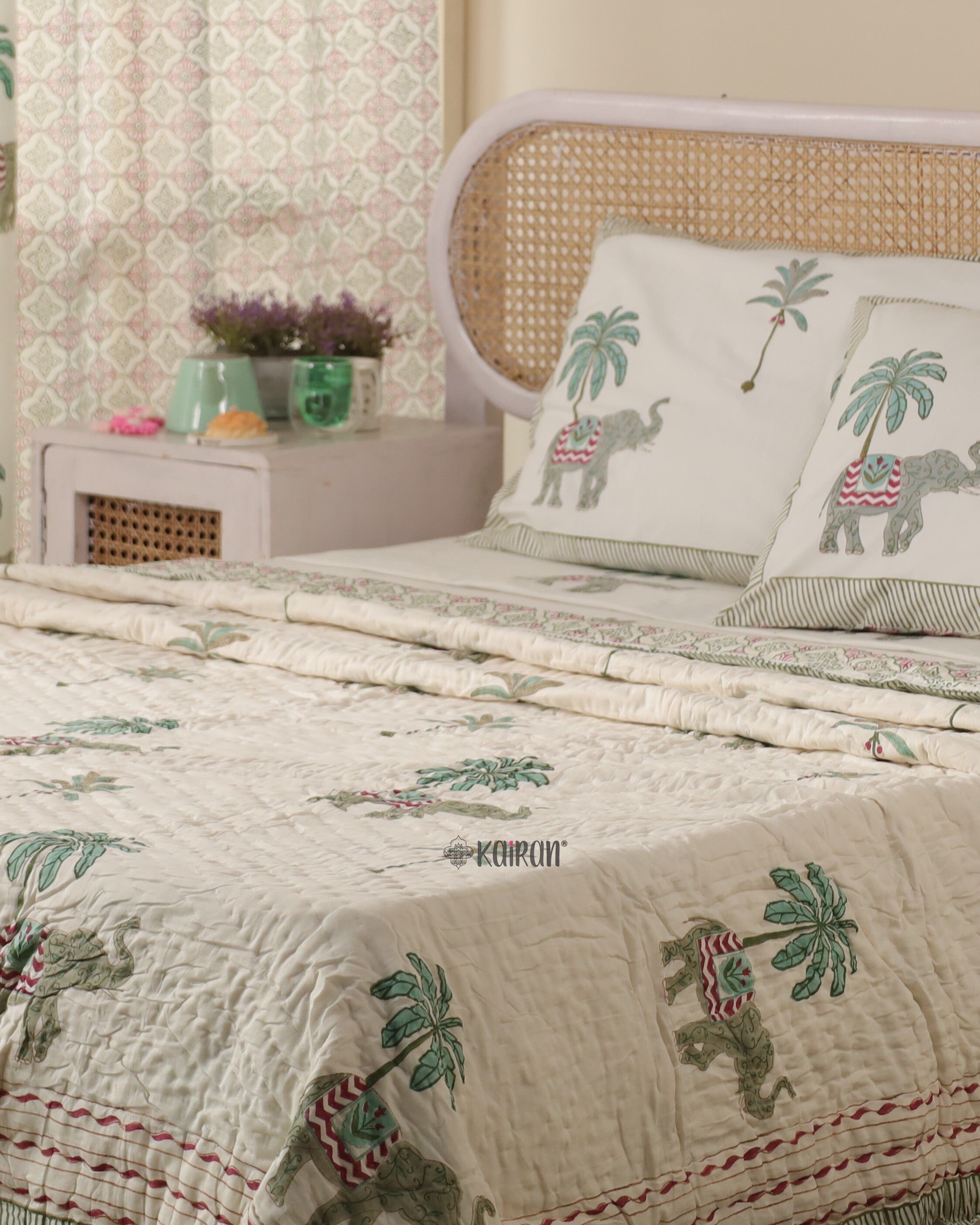 KERALA HAND BLOCK PRINTED BEDDING SET