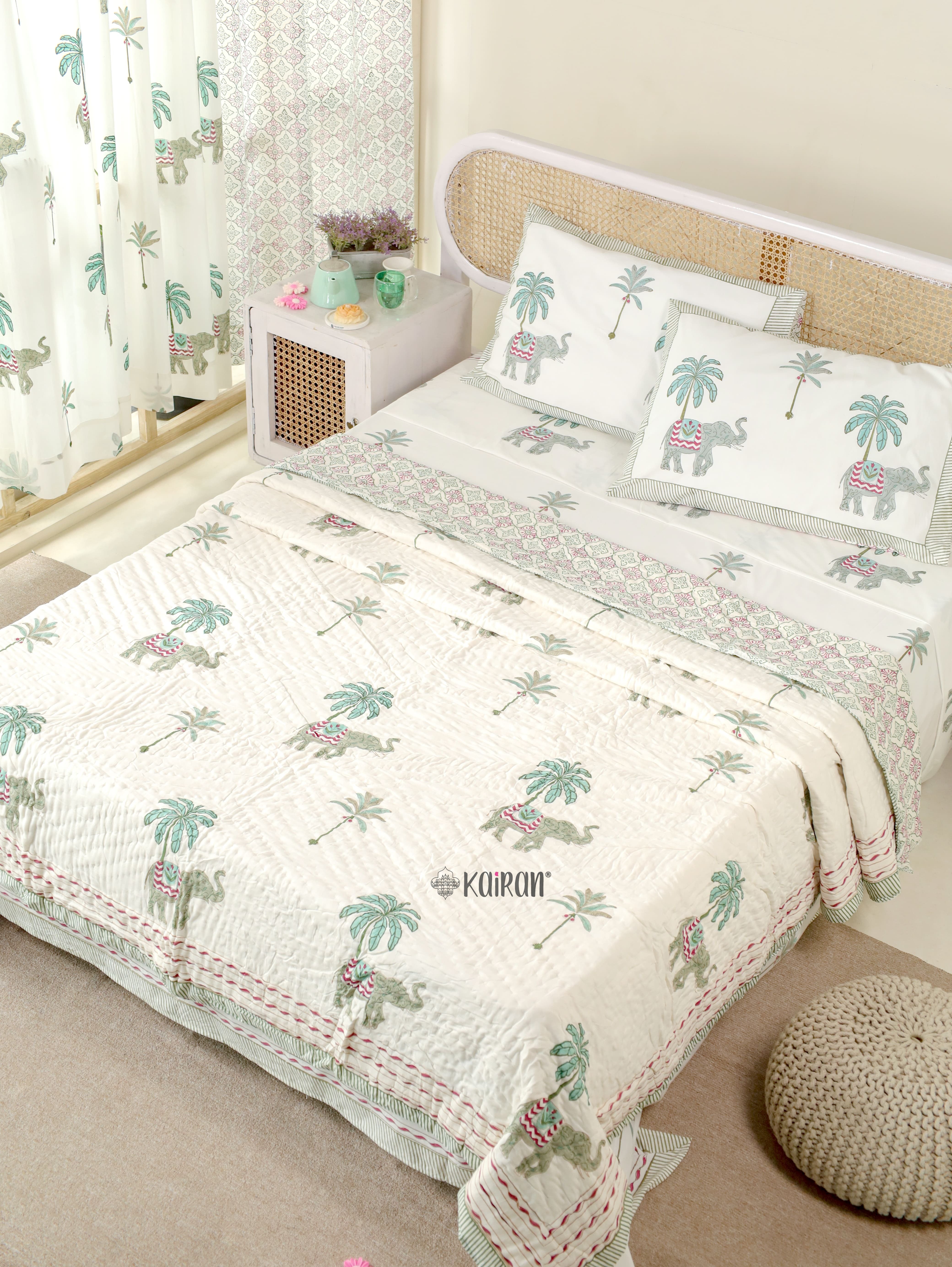 KERALA HAND BLOCK PRINTED BEDDING SET