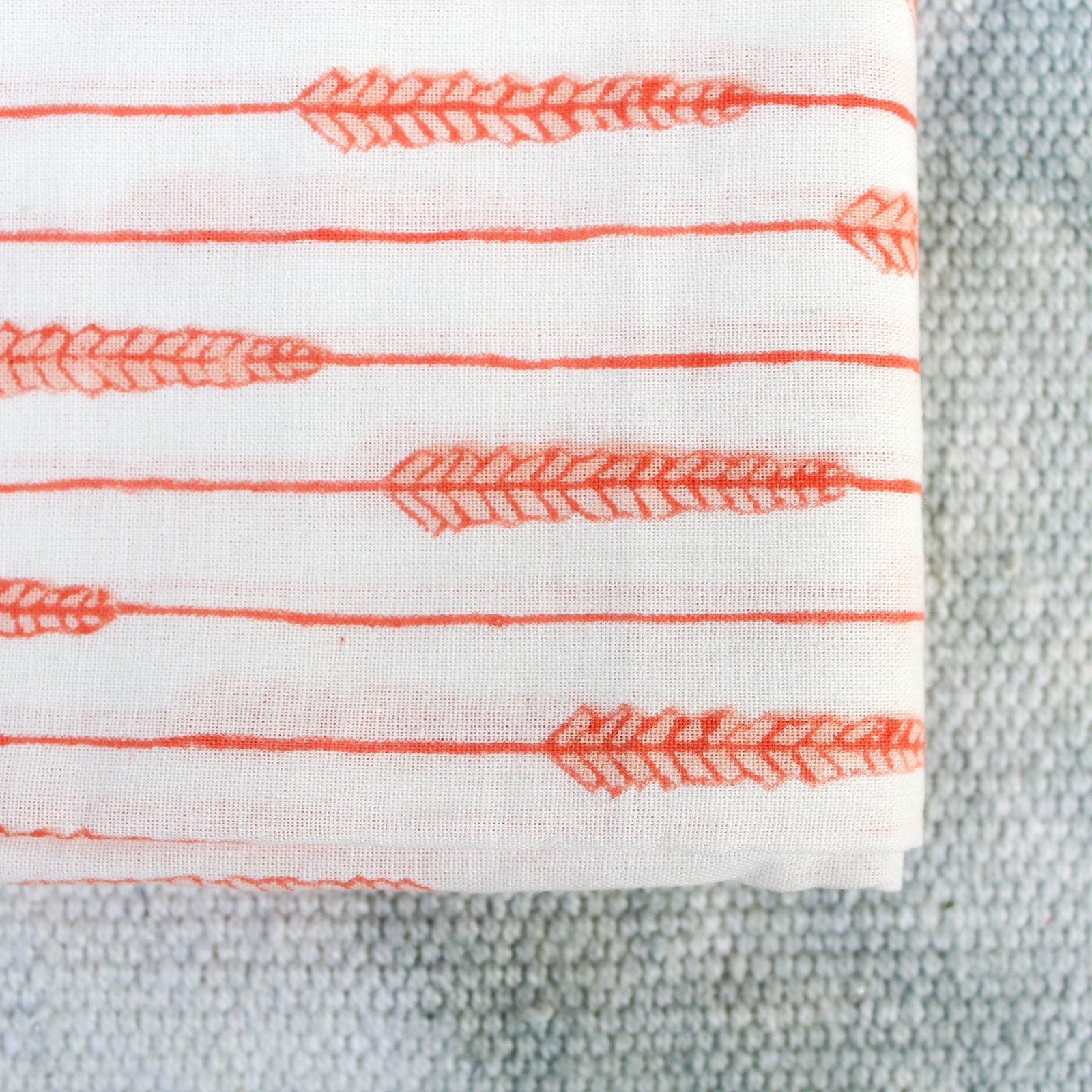 Seahorse And Seaweeds – Hand Block Print Cotton Crib Sheet