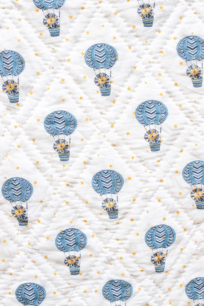 The Roaring Prince – Hand Block Print Reversible Cotton Quilt for Kids