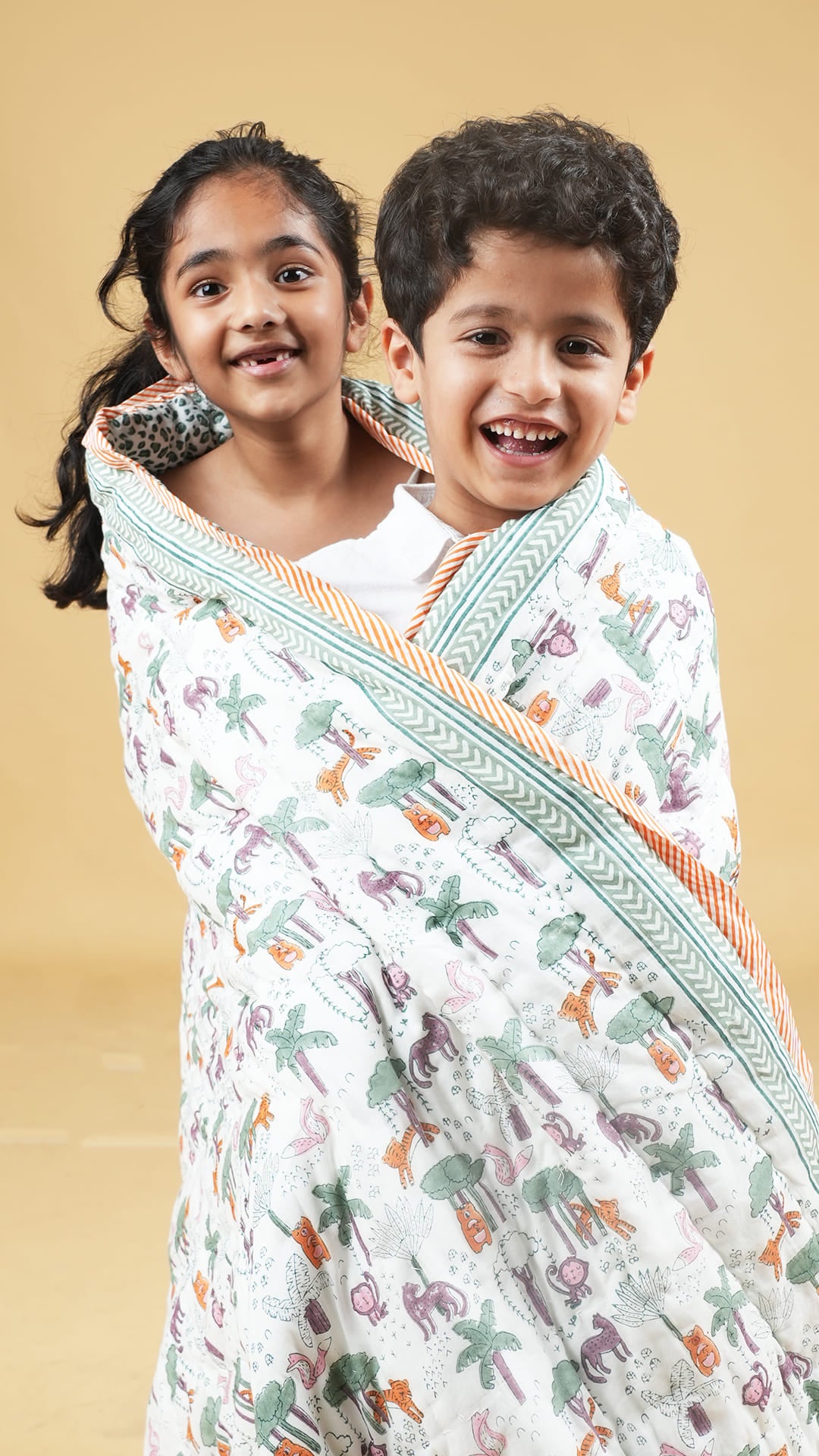Jungle book– Hand Block Print Reversible Cotton Quilt for Kids