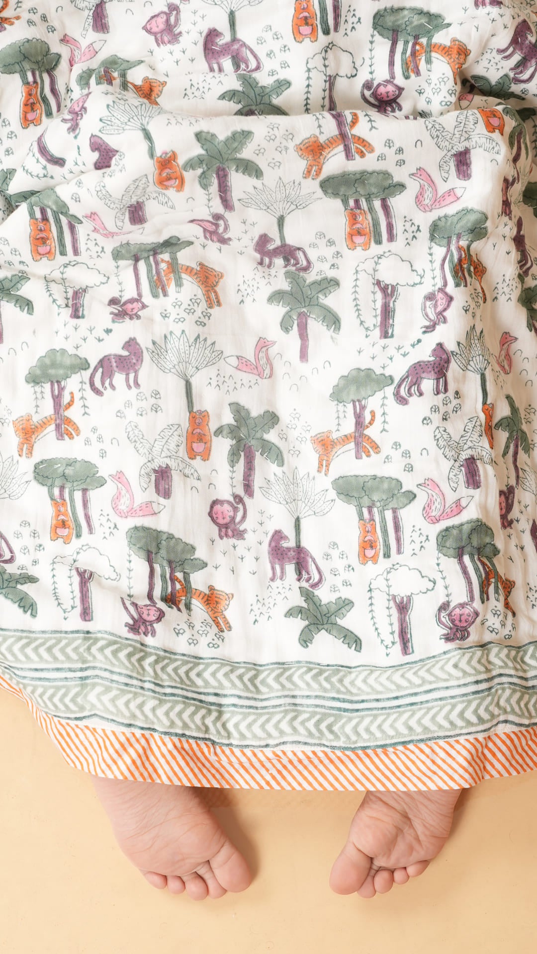 Jungle book– Hand Block Print Reversible Cotton Quilt for Kids
