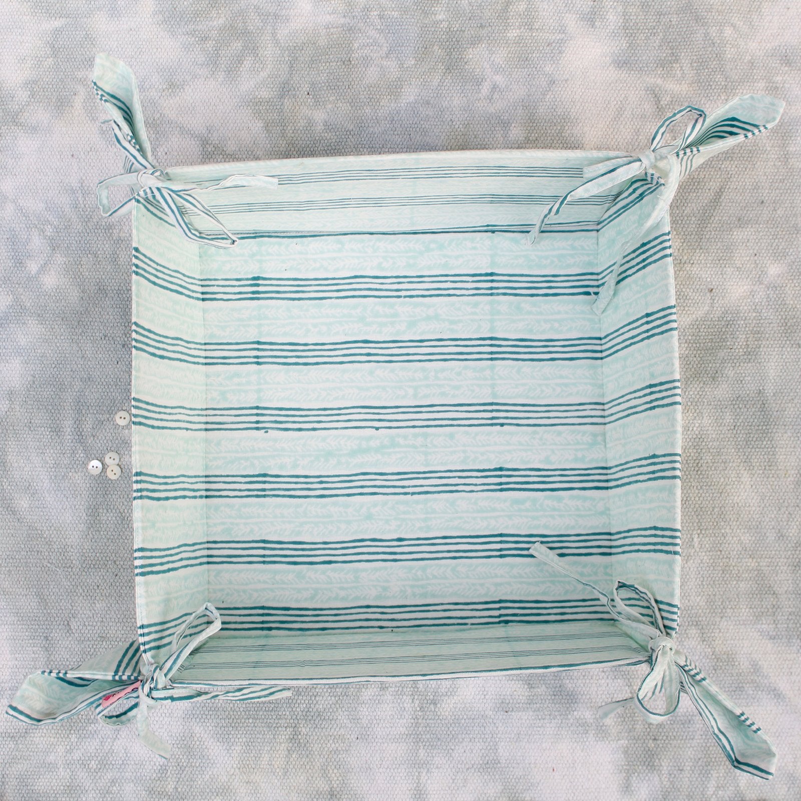 The Seahorse Story - Hand Block Print Foldable Utility Basket