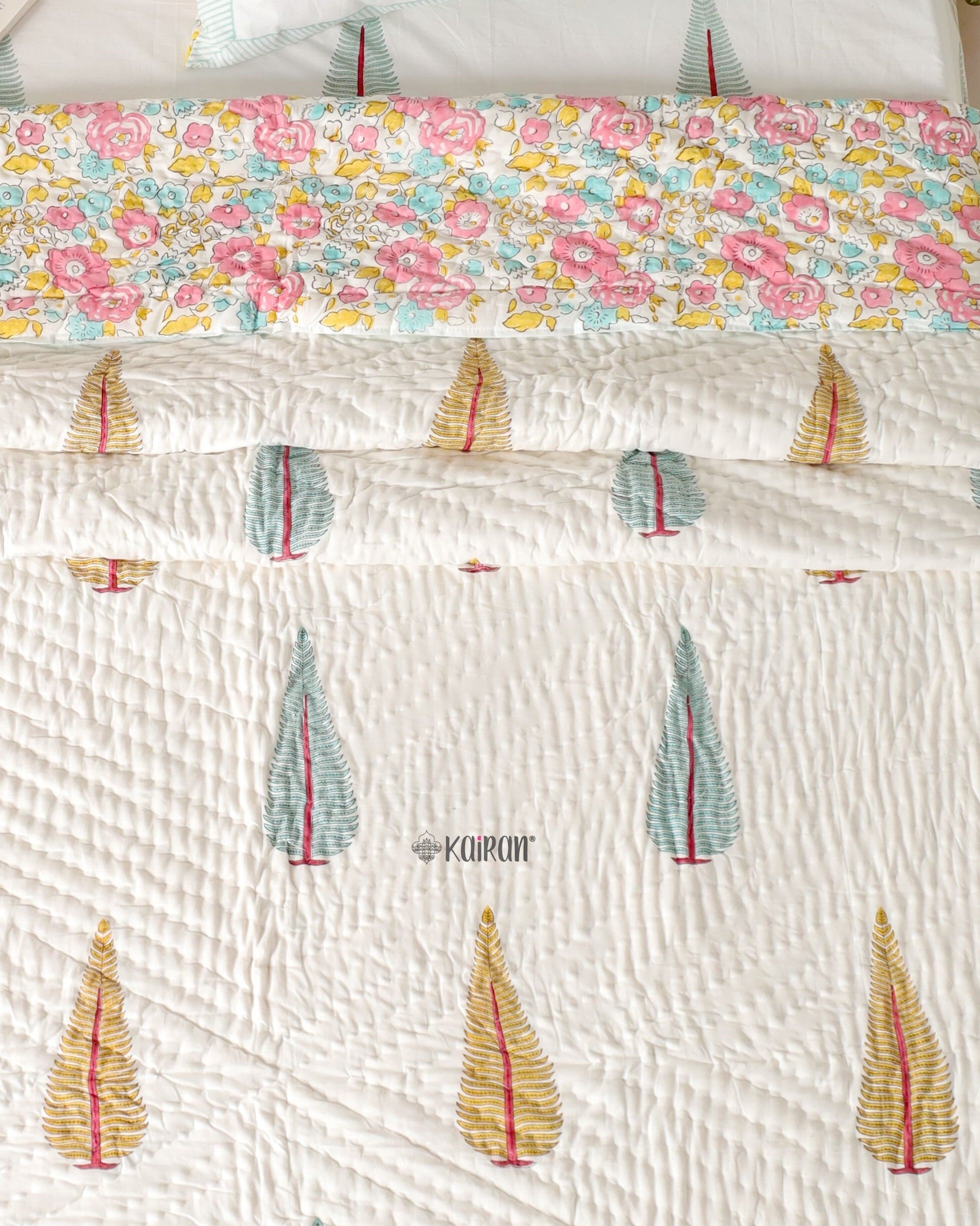 KOLKATA HAND BLOCK PRINTED QUILT