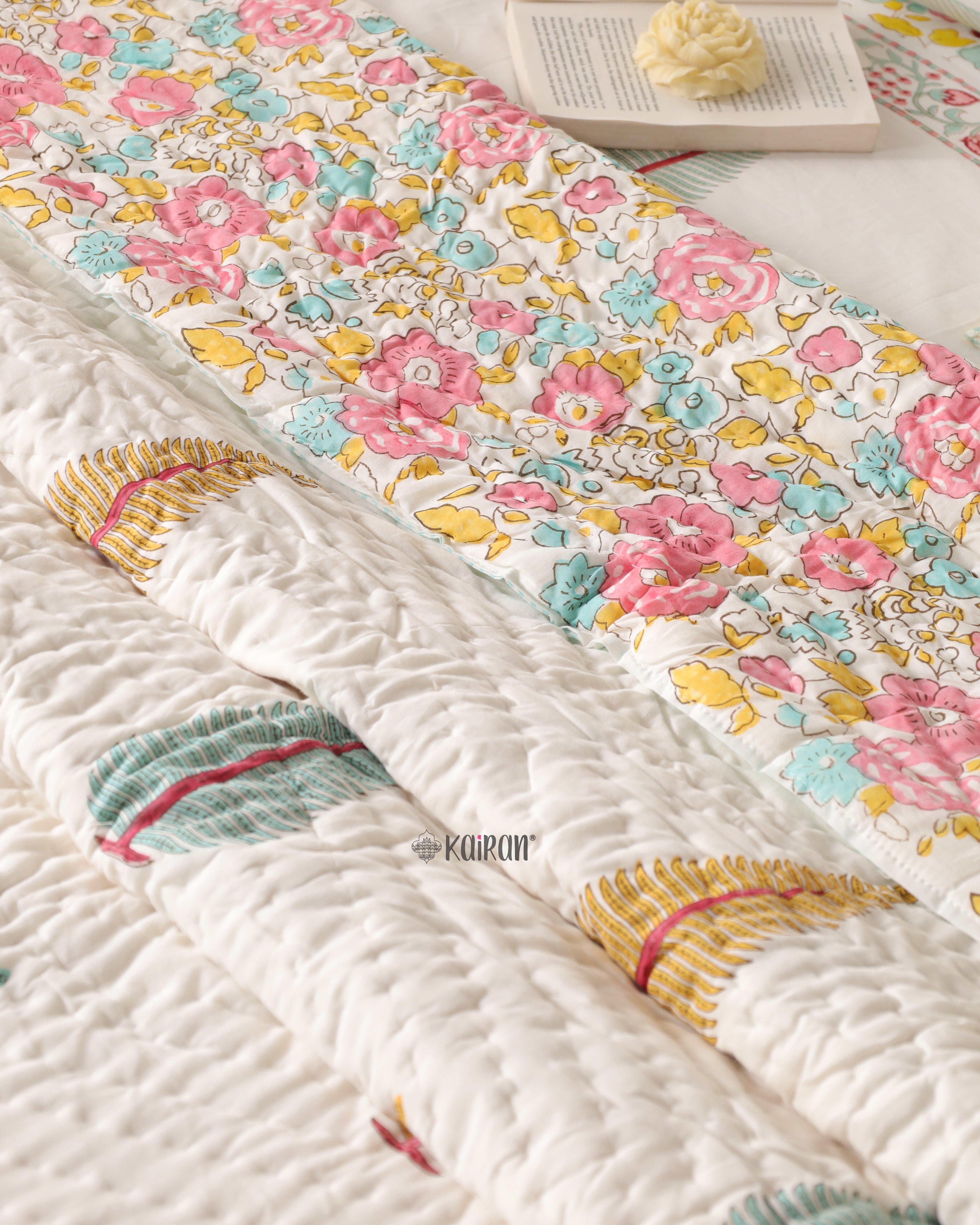 KOLKATA HAND BLOCK PRINTED QUILT