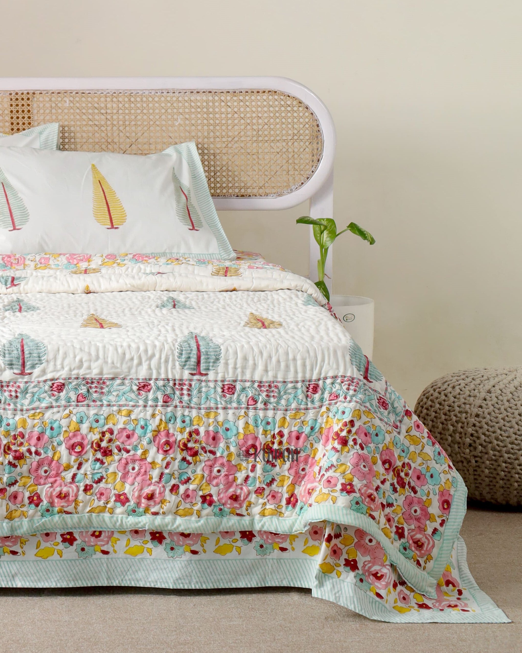 KOLKATA HAND BLOCK PRINTED BEDDING SET