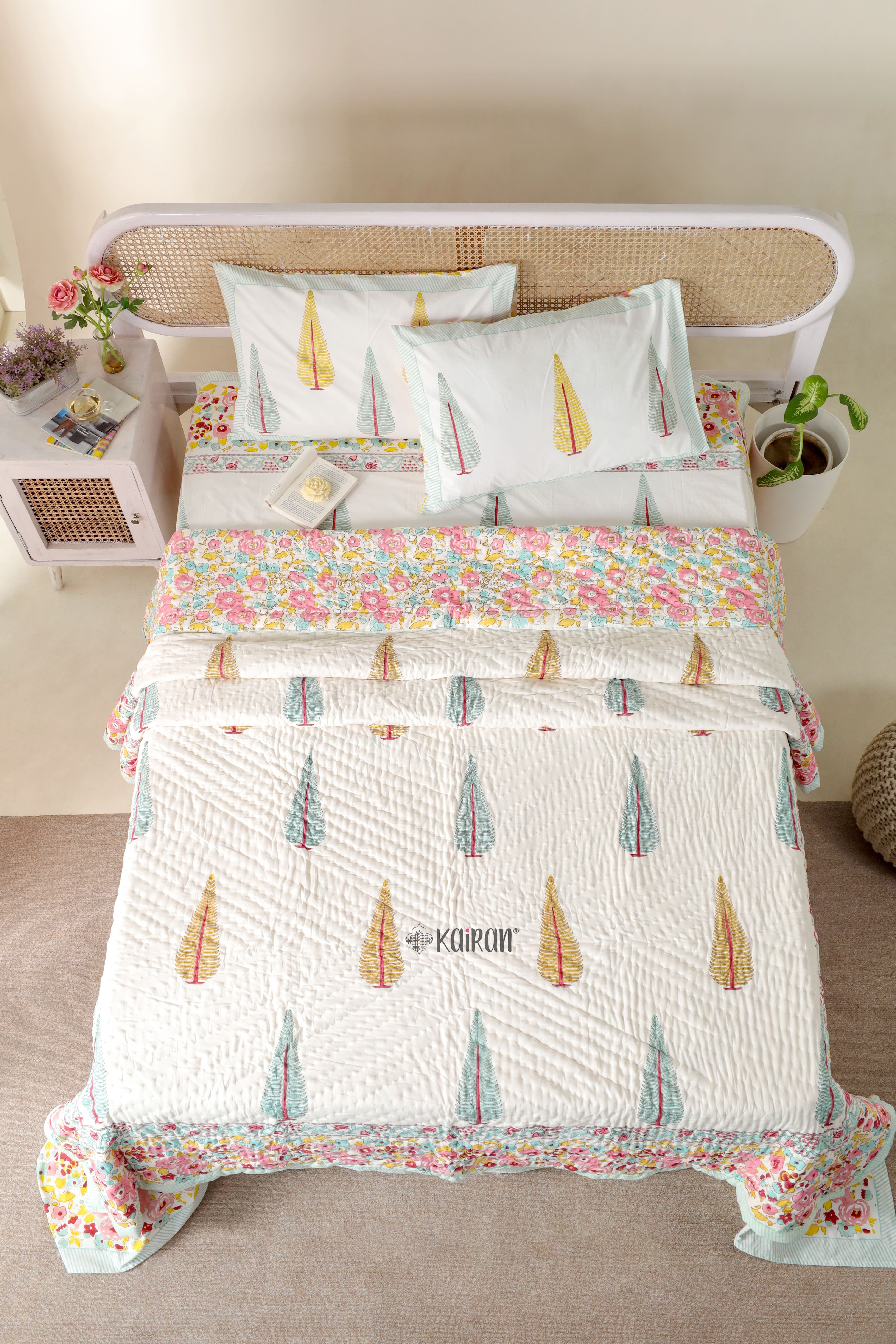 KOLKATA HAND BLOCK PRINTED BEDDING SET