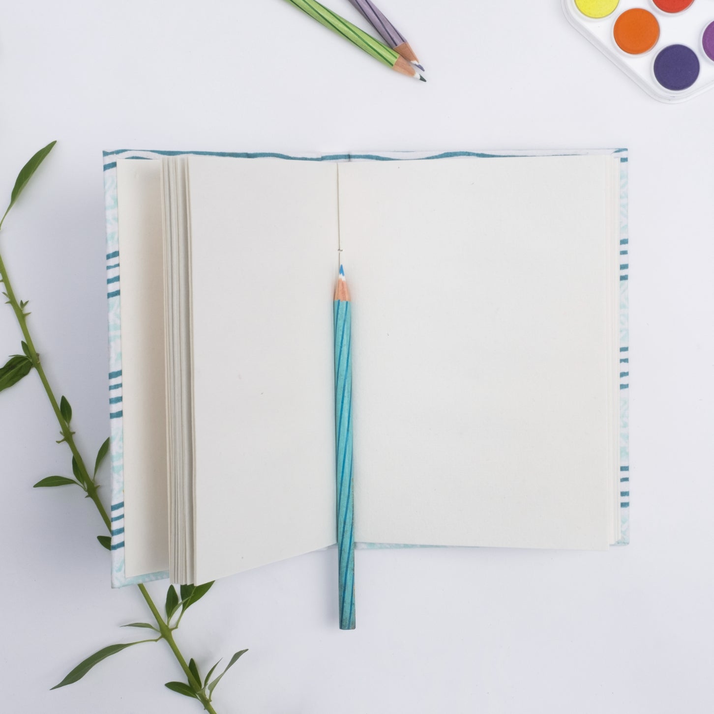 Turquoise Stripes Handmade Journal
