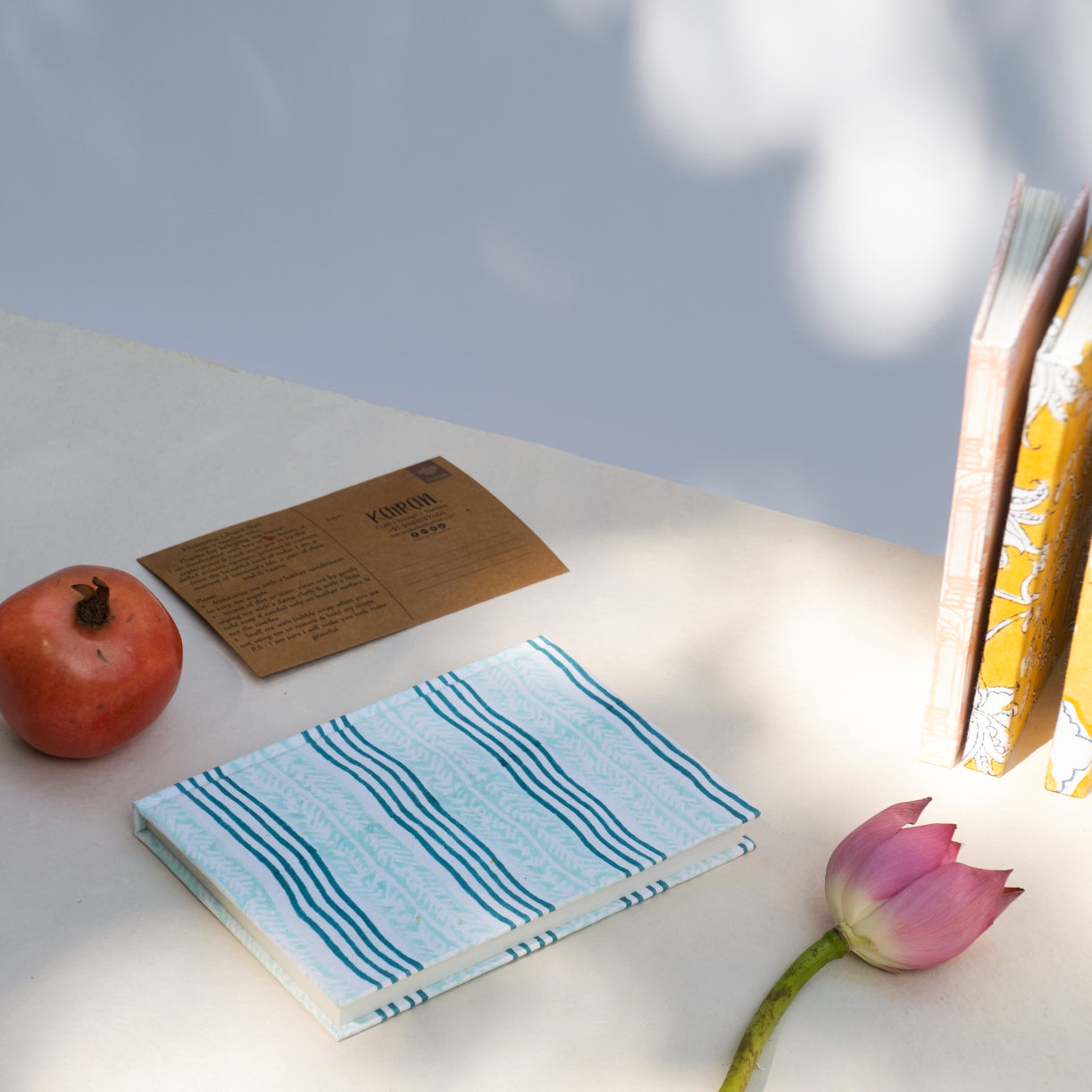 Turquoise Stripes Handmade Journal