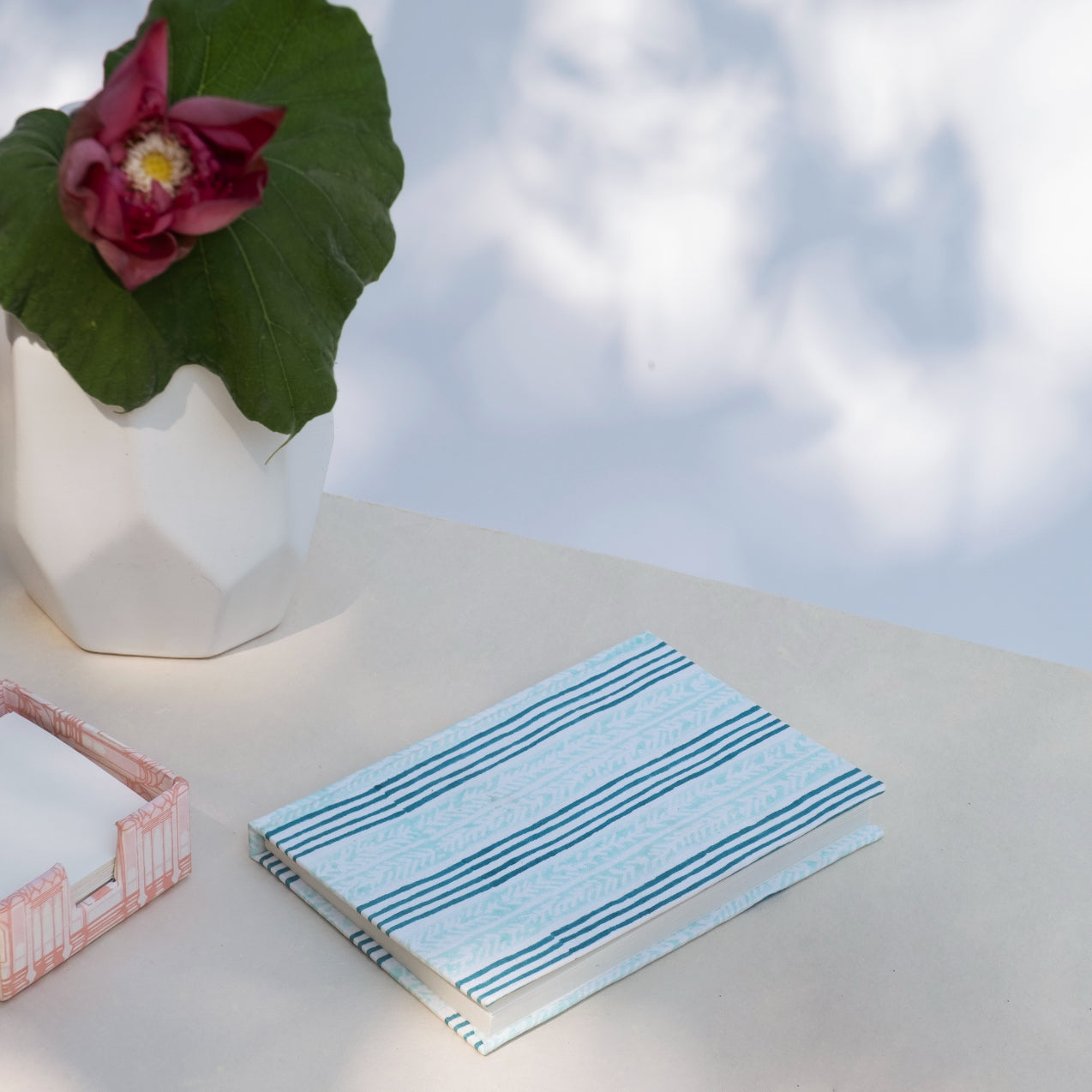 Turquoise Stripes Handmade Journal