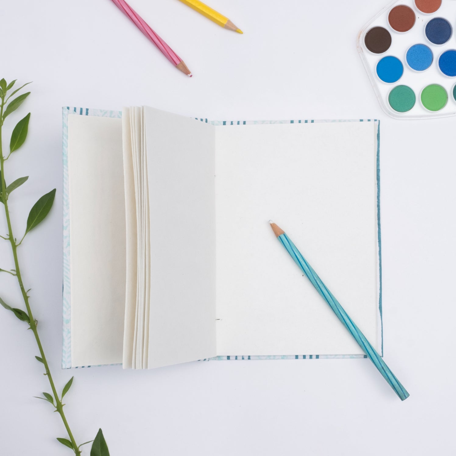 Turquoise Stripes Handmade Journal