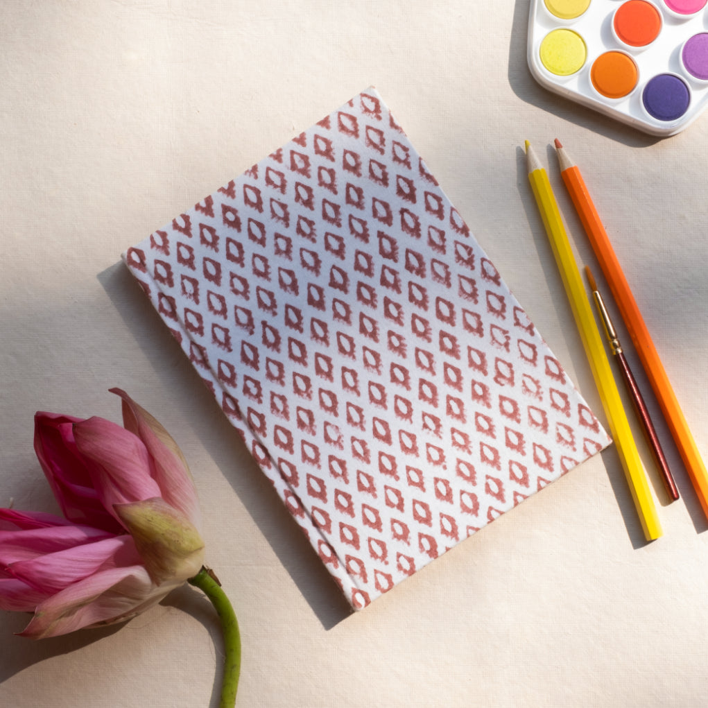 Maroon Printed Handmade Journal