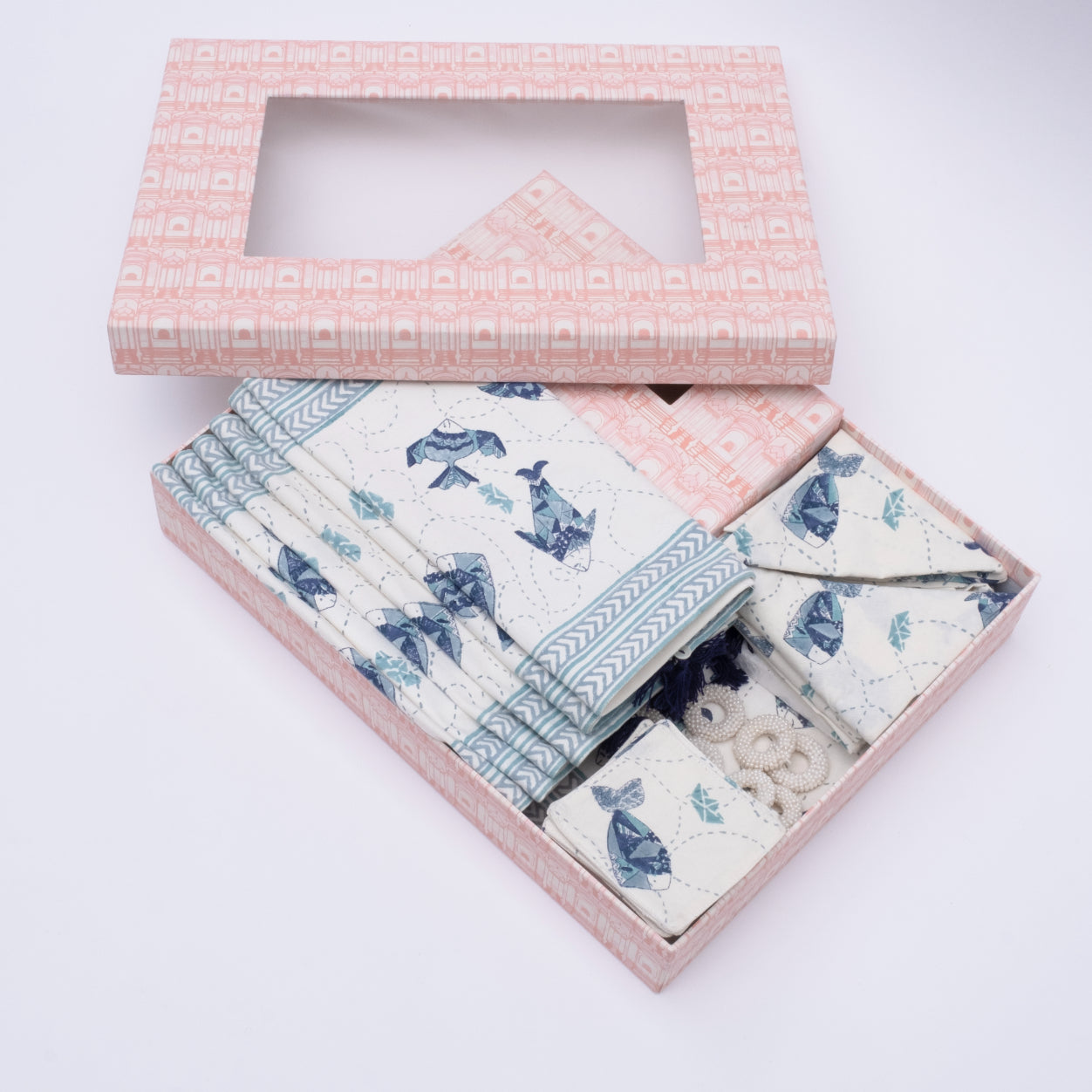 Machali Aur Naav Handcrafted Table Linen Gift Box