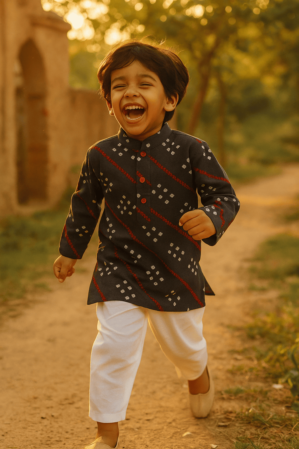 Bandhini kurta set for boys