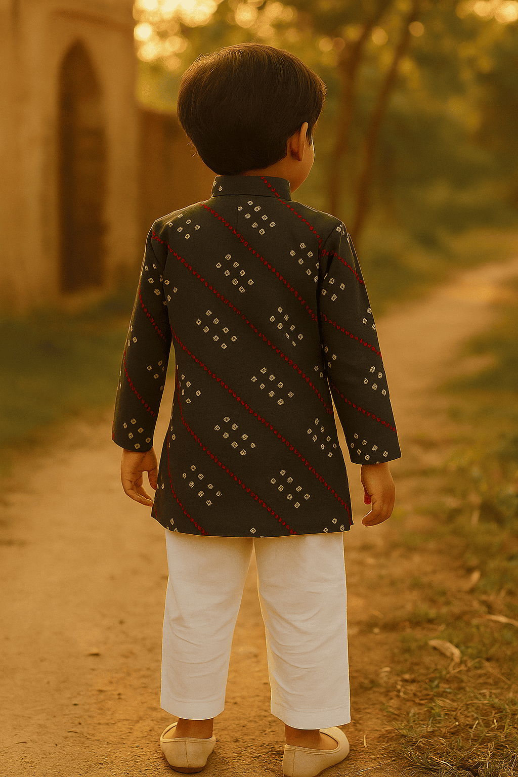 Bandhini kurta set for boys