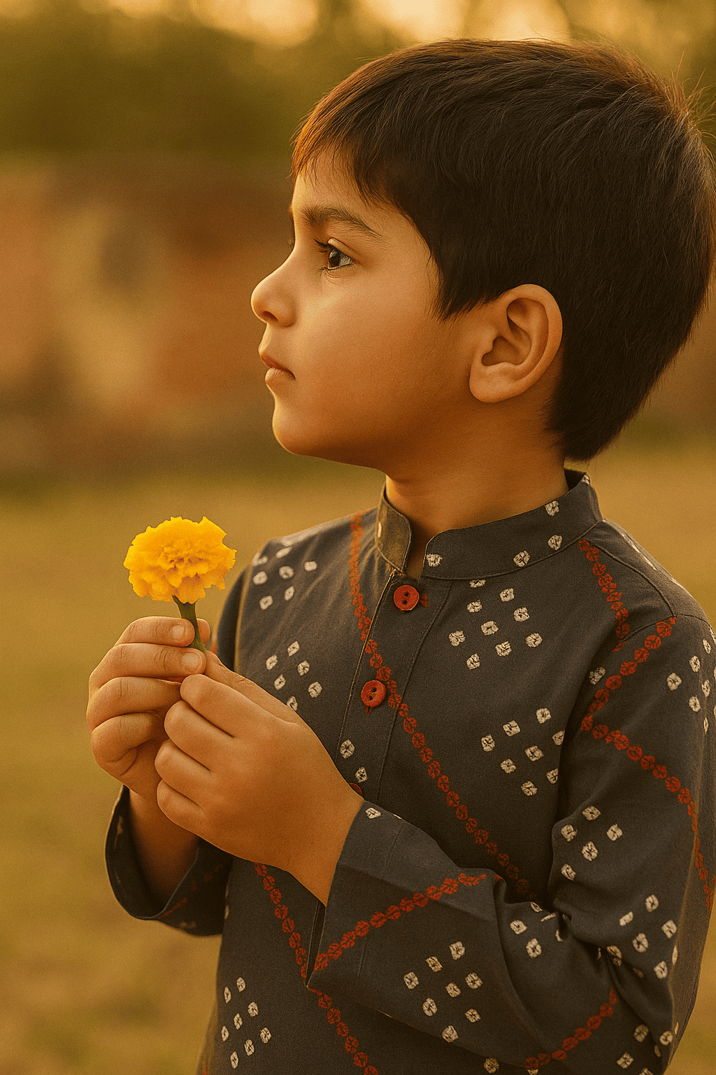 Bandhini kurta set for boys