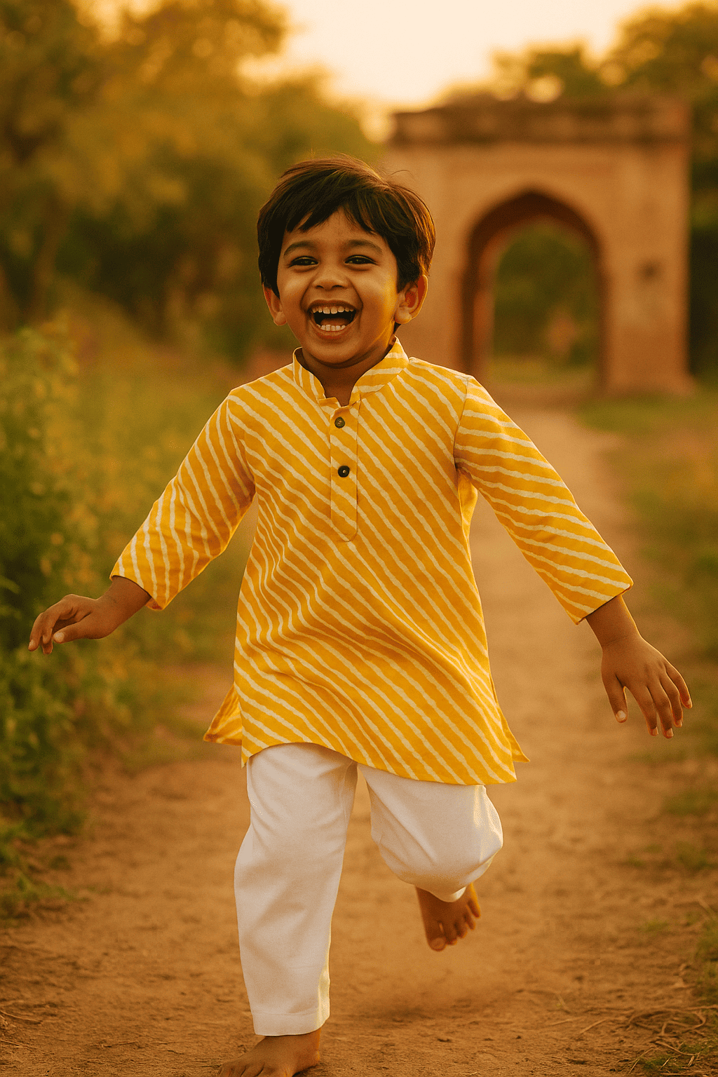 Yellow kurta set for boys