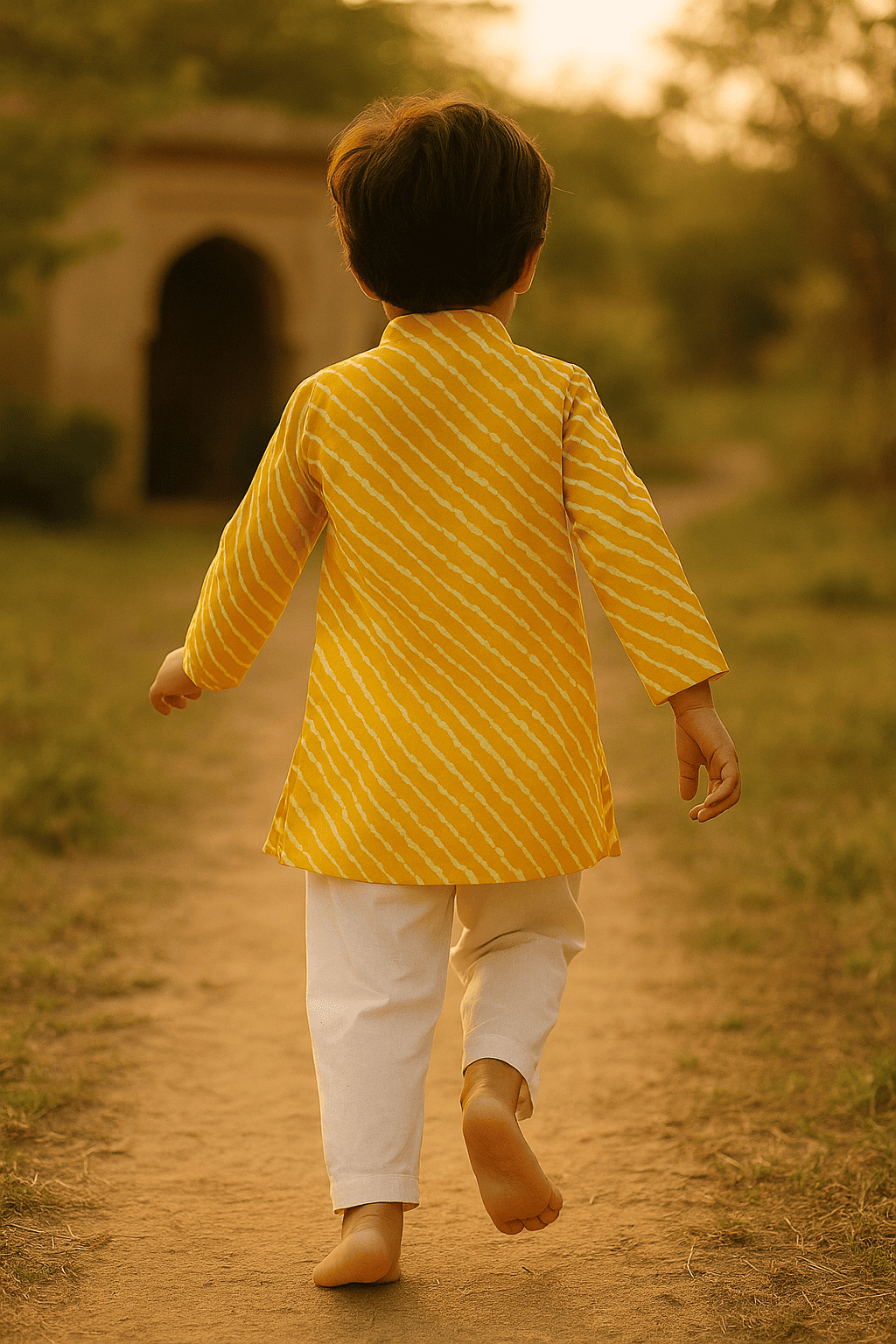 Yellow kurta set for boys