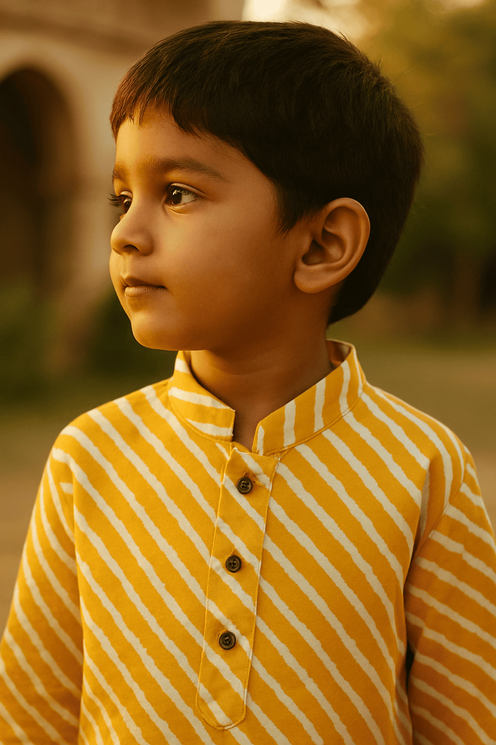 Yellow kurta set for boys