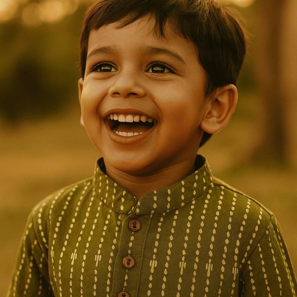 Boys green kurta pyjama set