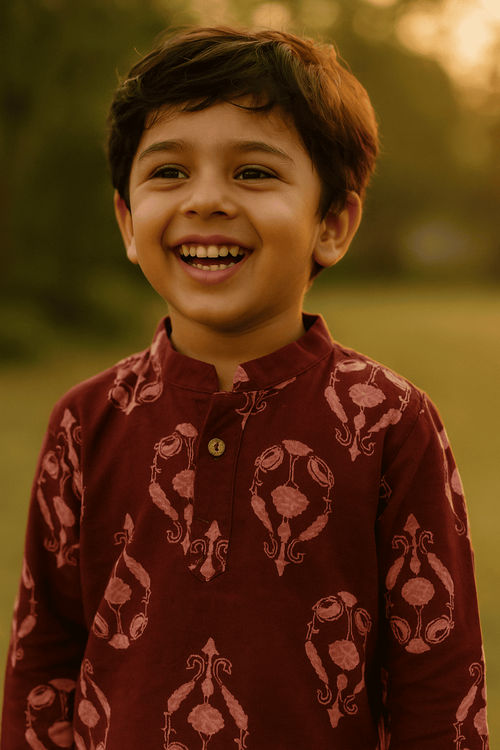Maroon printed kurta set