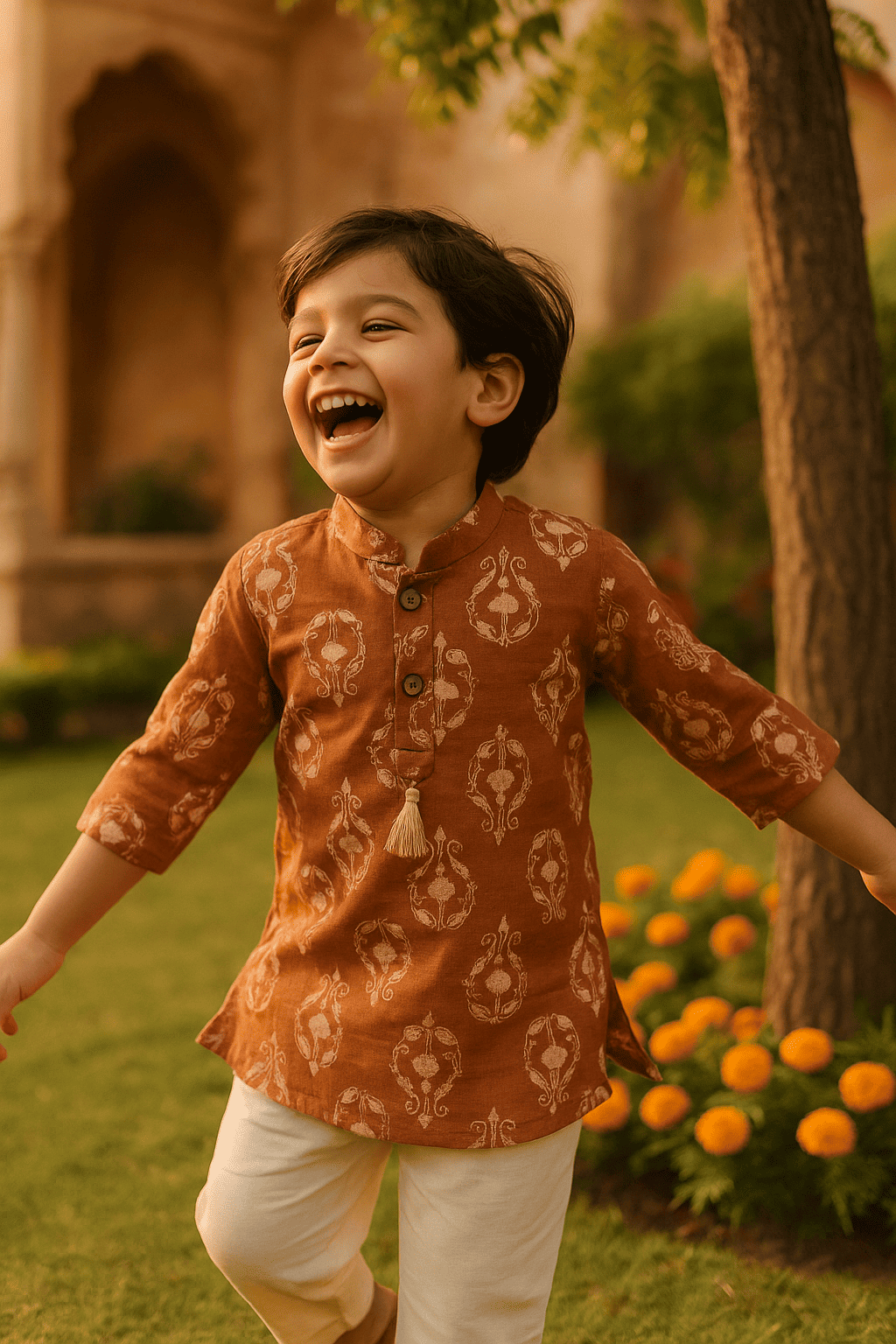 Maroon printed kurta set