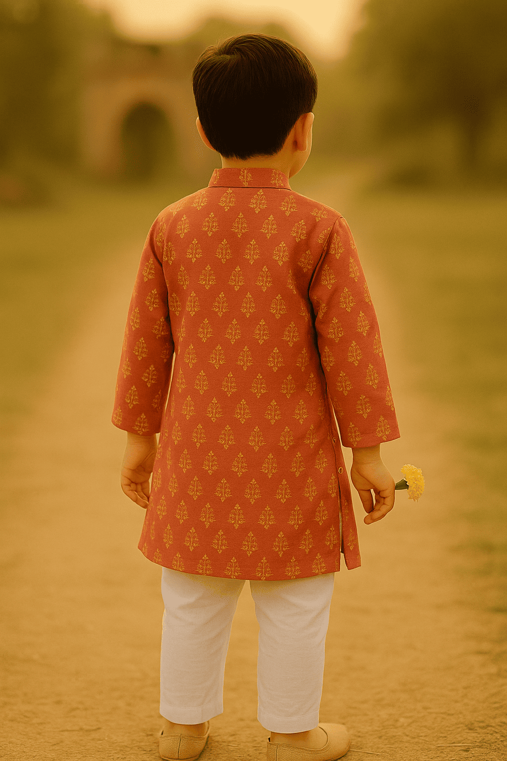 Boys pink kurta set
