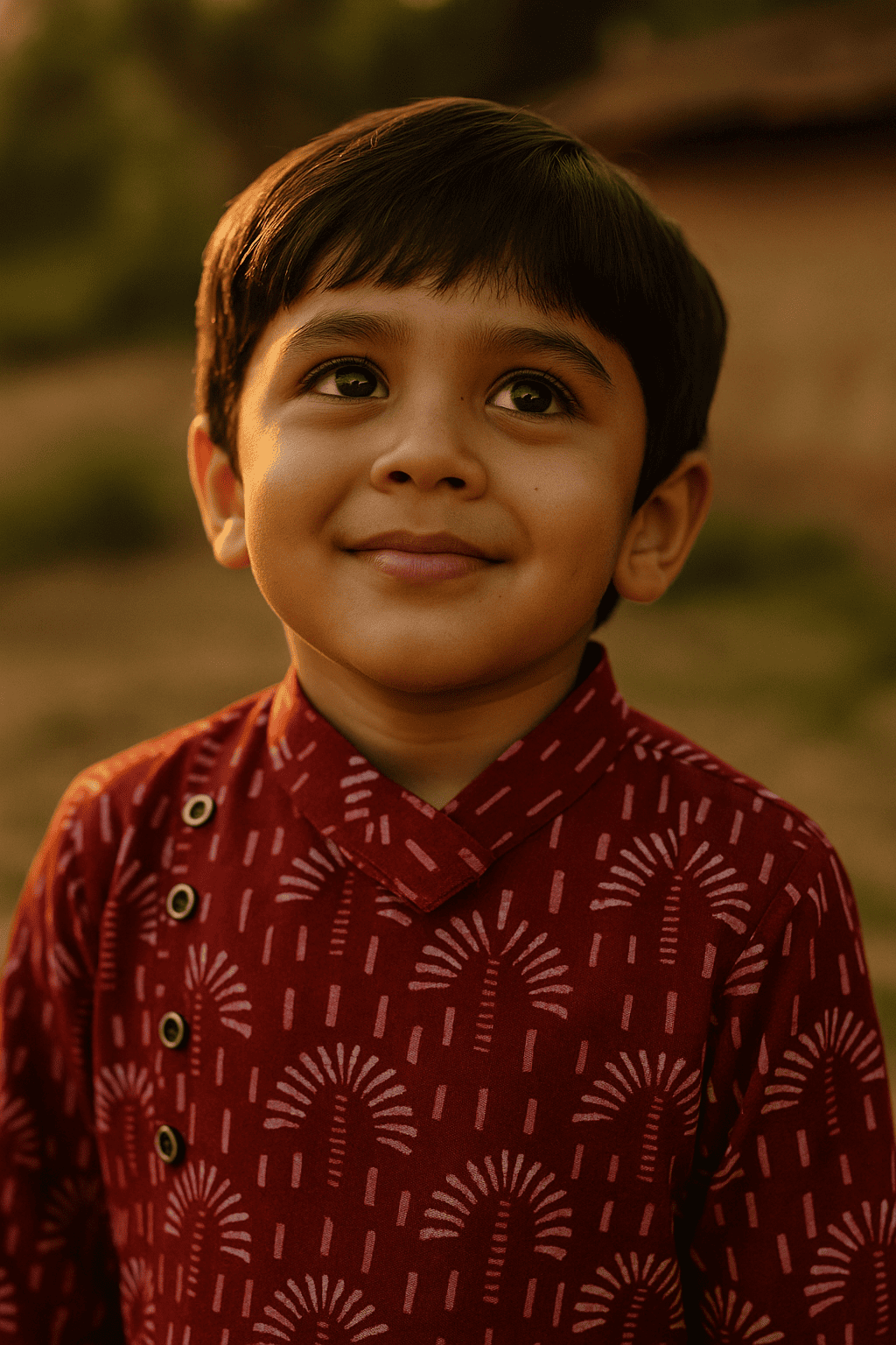 Maroon printed kurta set