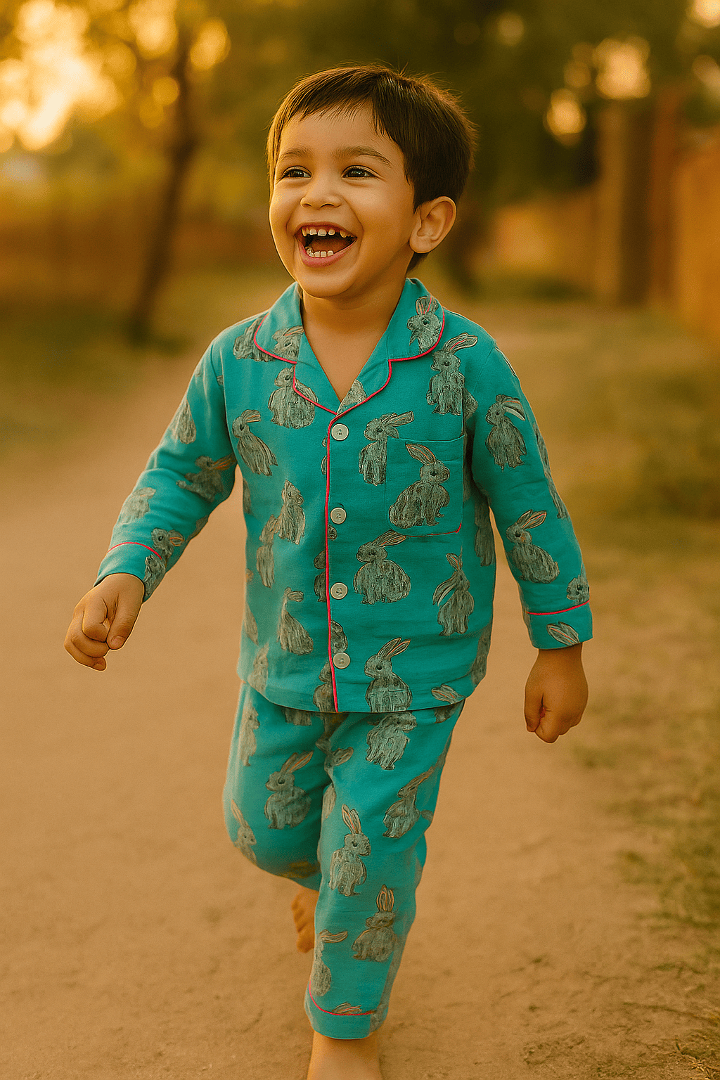 Printed night suit for boys