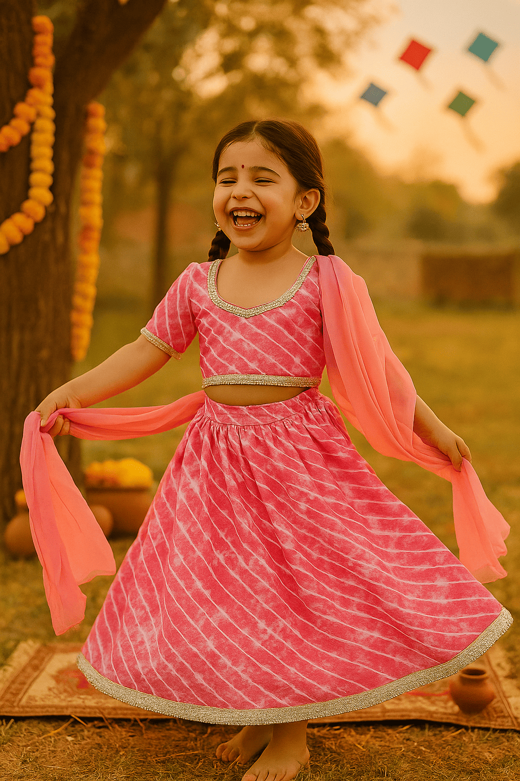 Pink lehanga set