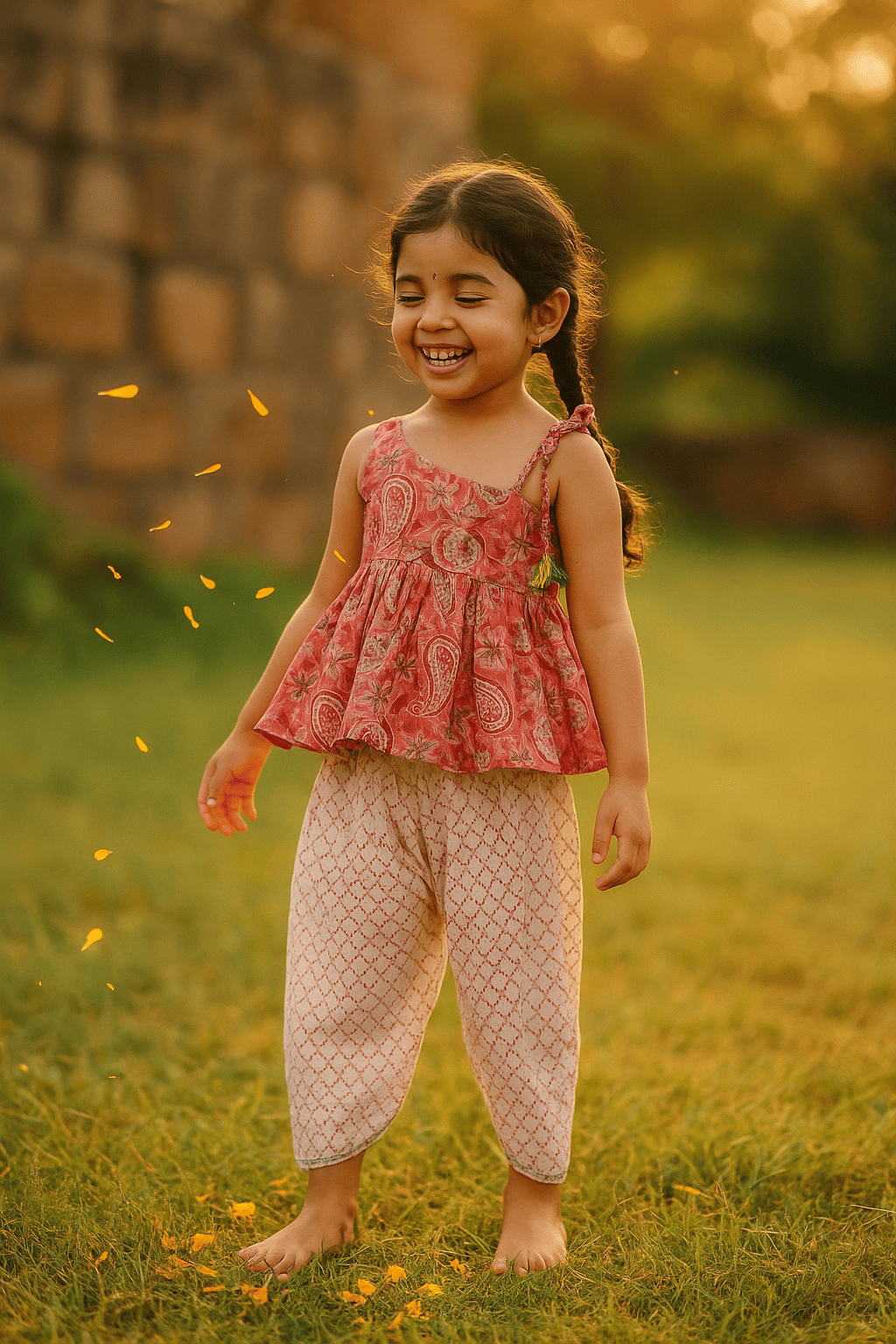 Pink kurta set for girls