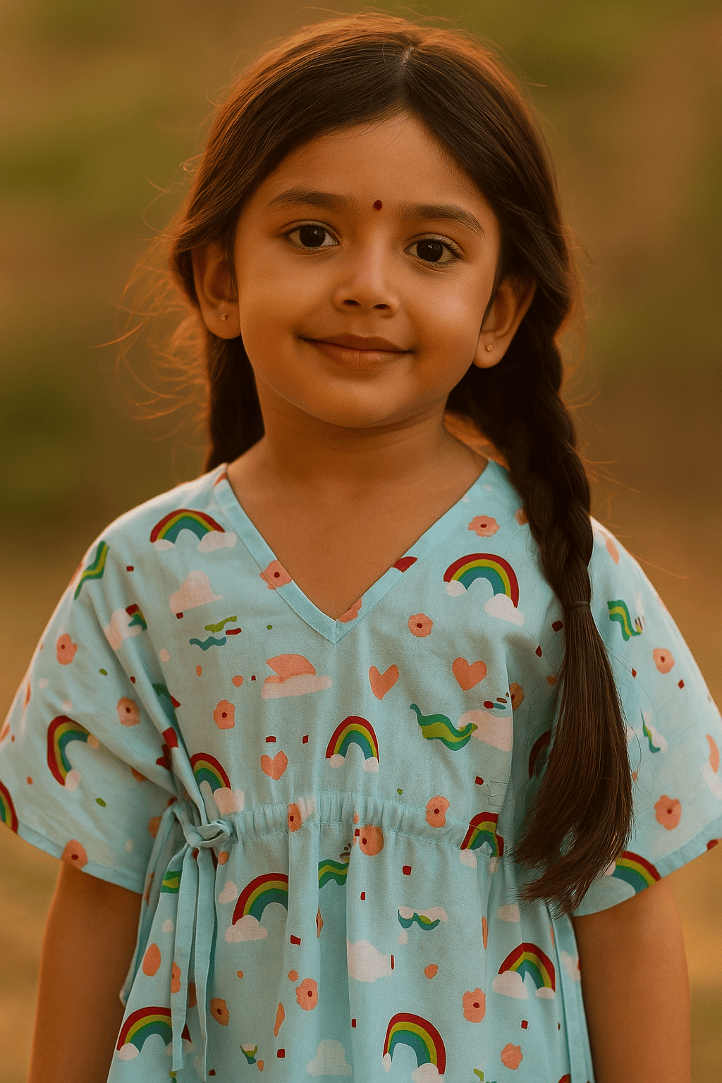 Printed kaftan set for girls