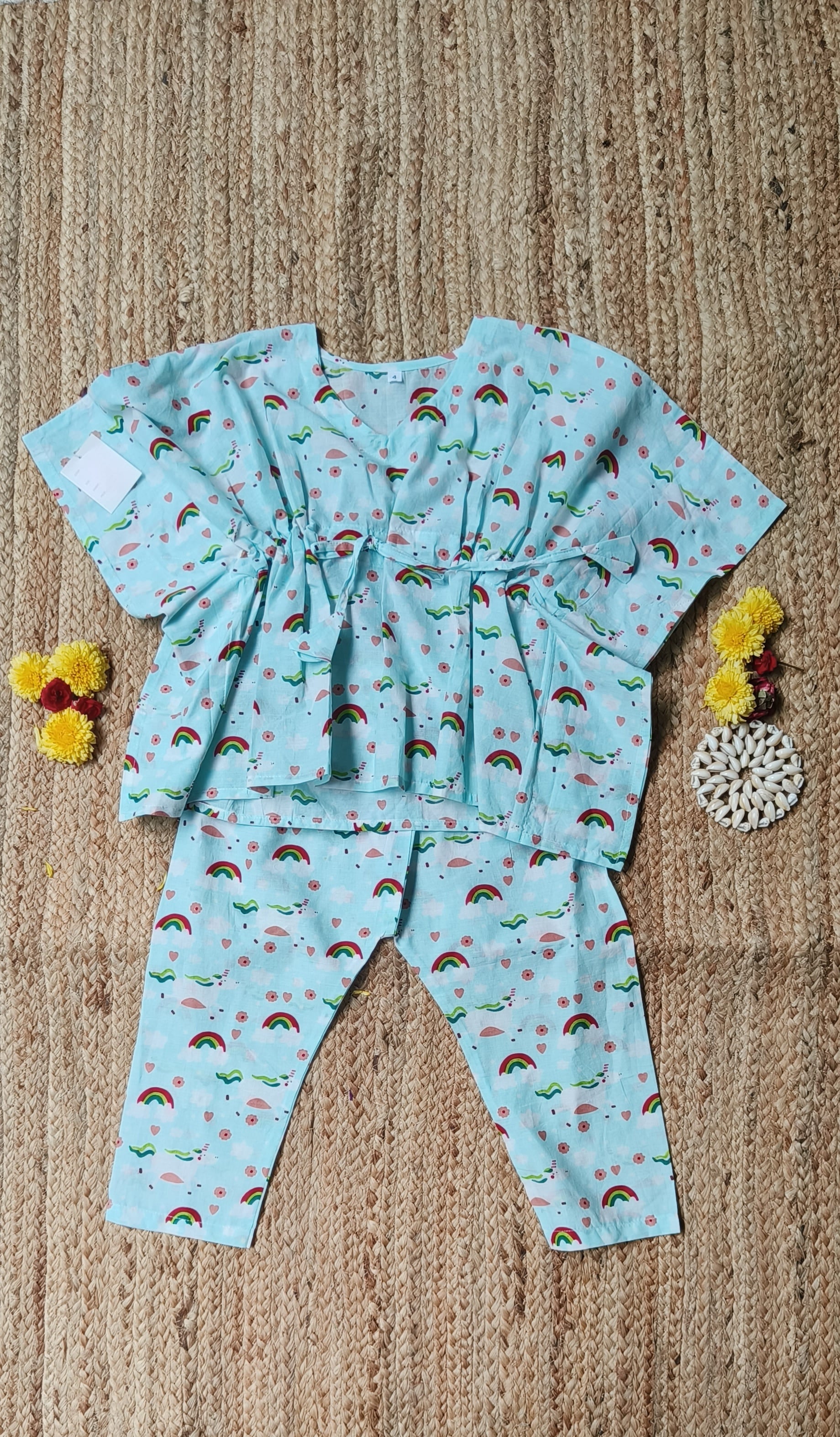Printed kaftan set for girls